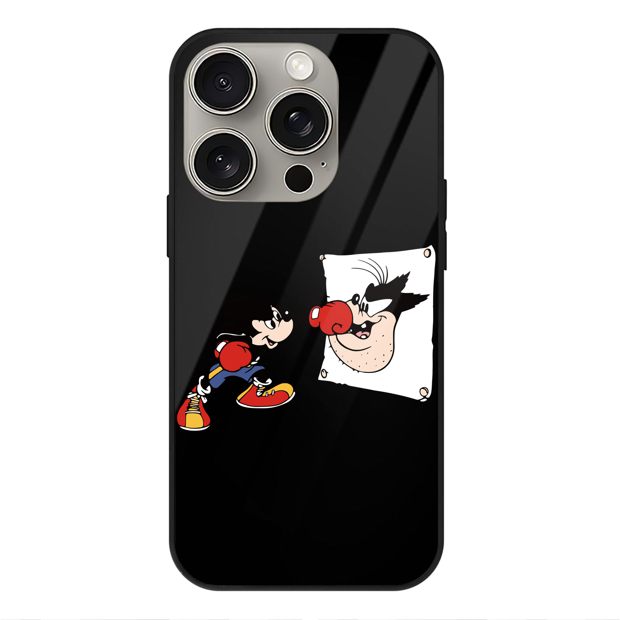 （画像用） ミッキーマウス Mickey Mouse 【iPhone15Pro対応】スマホケース 耐衝撃＆黄変防止 背面ガラス