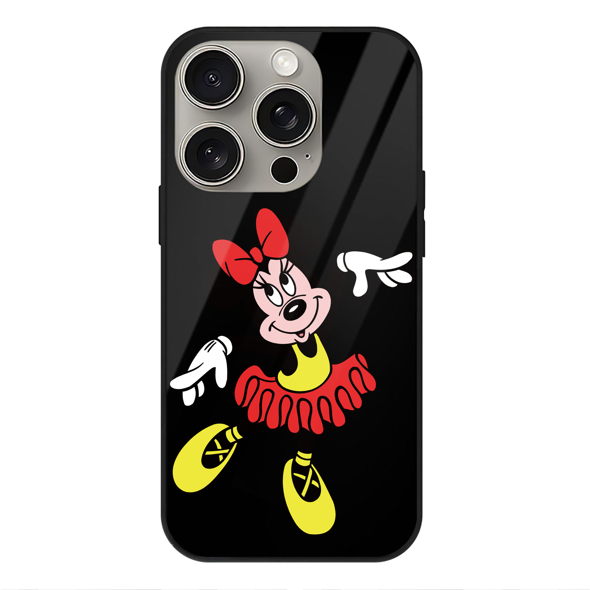 （画像用） ミッキーマウス Mickey Mouse 【iPhone15Pro対応】スマホケース 耐衝撃＆黄変防止 背面ガラス