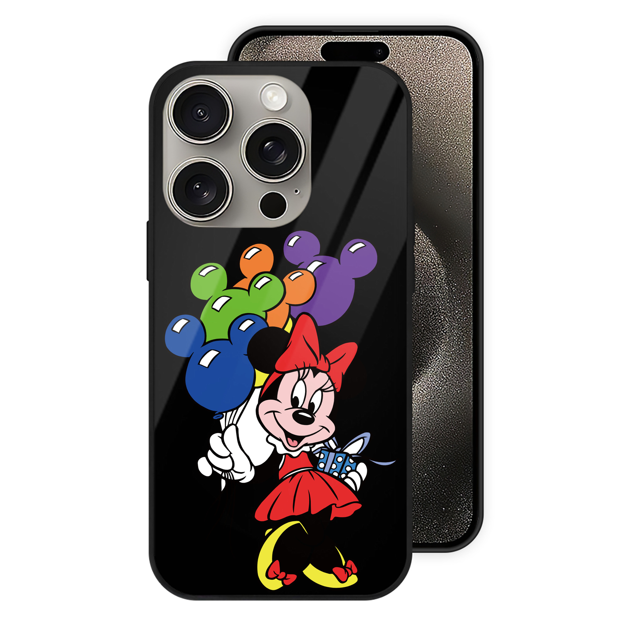 （画像用） ミッキーマウス Mickey Mouse 【iPhone15Pro対応】スマホケース 耐衝撃＆黄変防止 背面ガラス