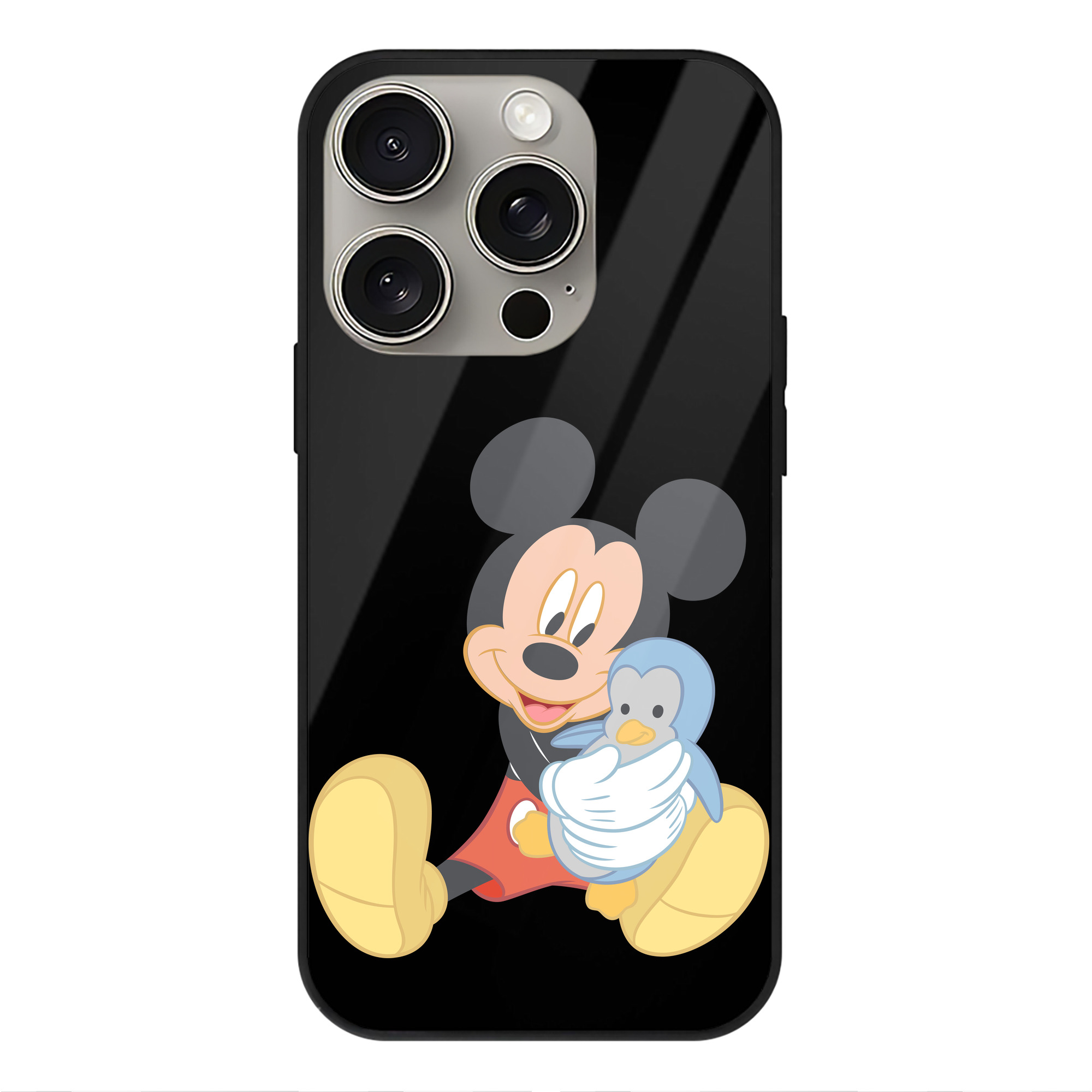 （画像用） ミッキーマウス Mickey Mouse 【iPhone15Pro対応】スマホケース 耐衝撃＆黄変防止 背面ガラス