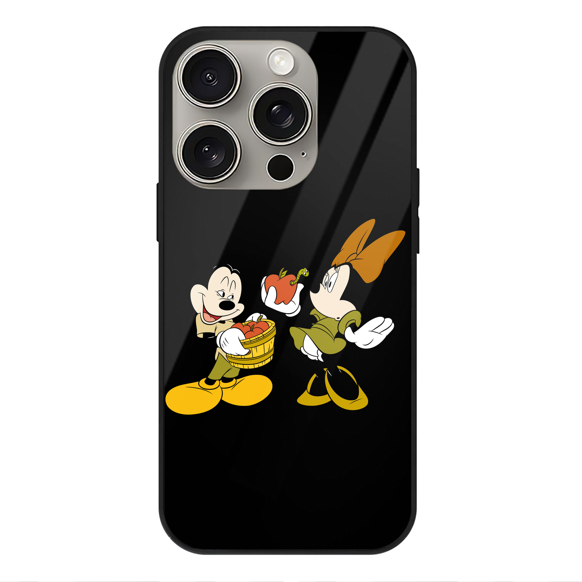 （画像用） ミッキーマウス Mickey Mouse 【iPhone15Pro対応】スマホケース 耐衝撃＆黄変防止 背面ガラス