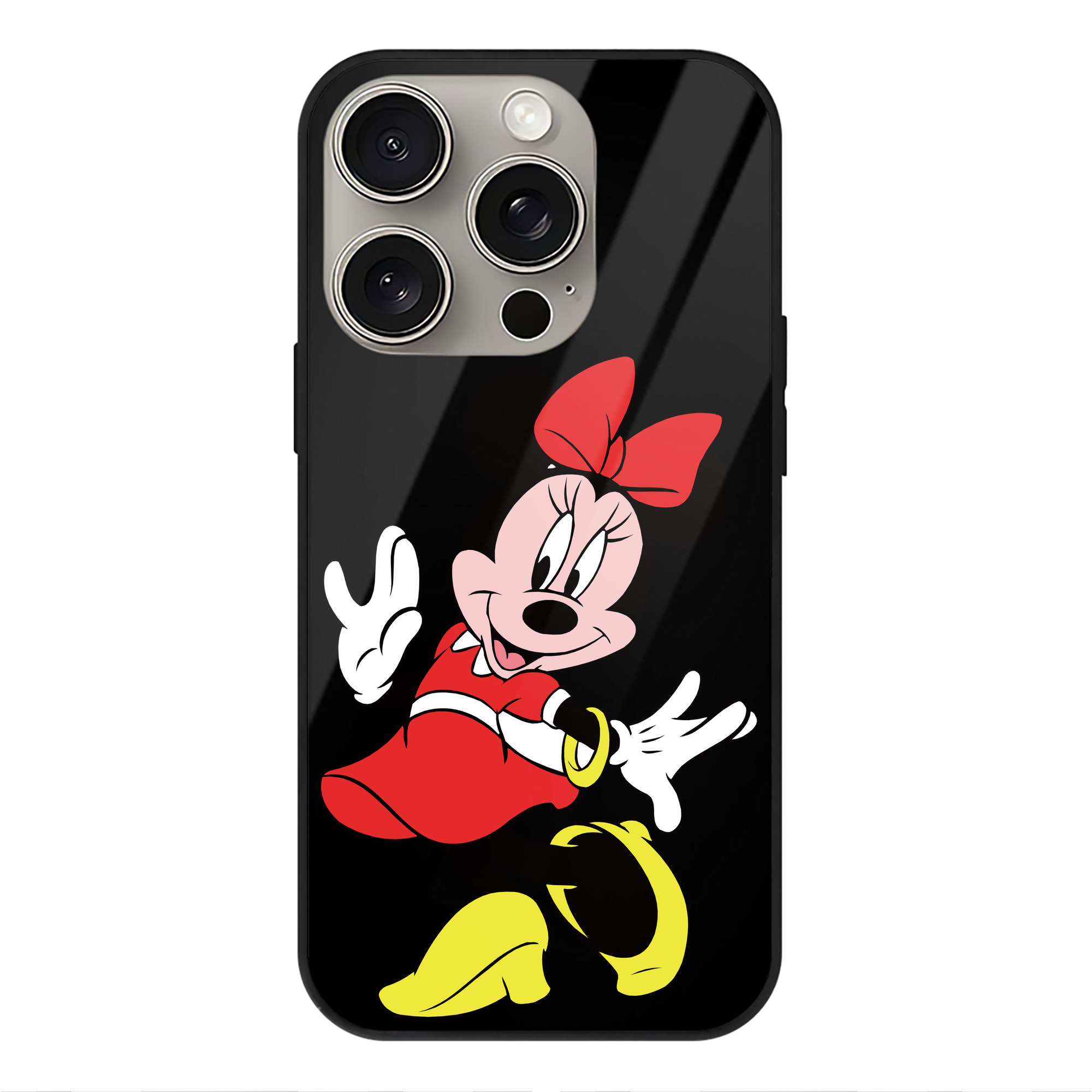 （画像用） ミッキーマウス Mickey Mouse 【iPhone15Pro対応】スマホケース 耐衝撃＆黄変防止 背面ガラス