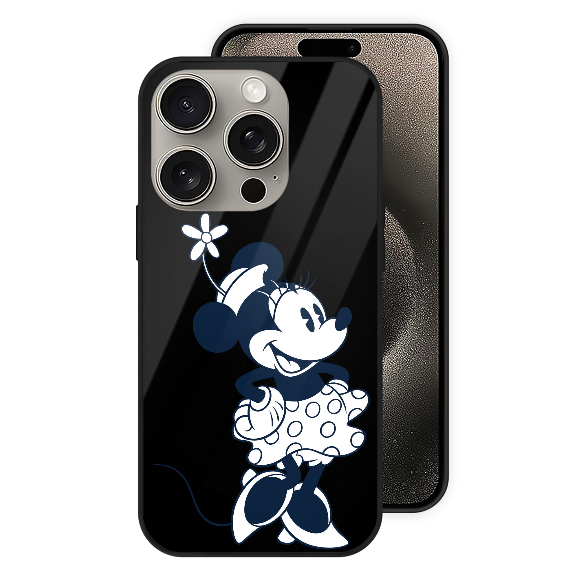 （画像用） ミッキーマウス Mickey Mouse 【iPhone15Pro対応】スマホケース 耐衝撃＆黄変防止 背面ガラス