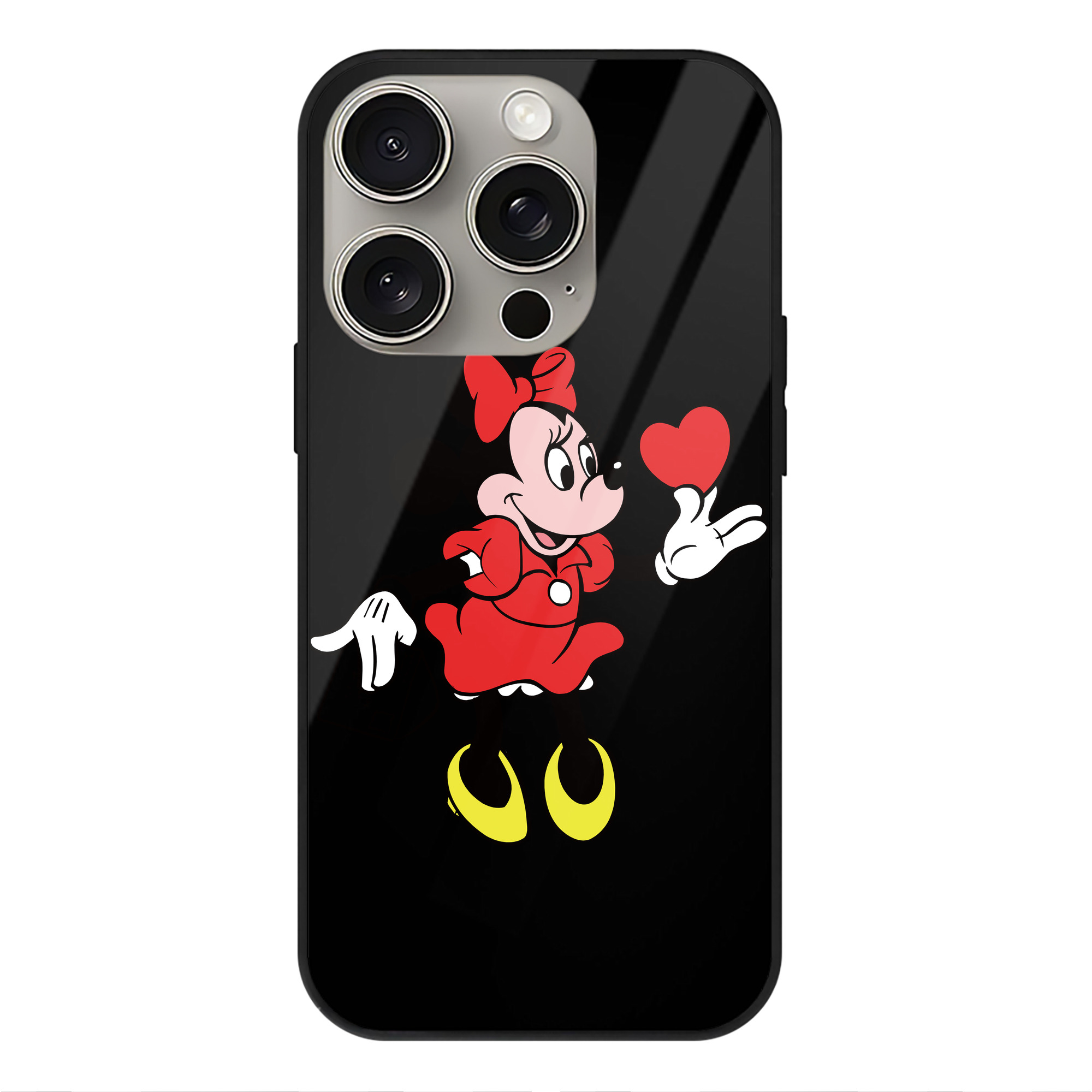（画像用） ミッキーマウス Mickey Mouse 【iPhone15Pro対応】スマホケース 耐衝撃＆黄変防止 背面ガラス