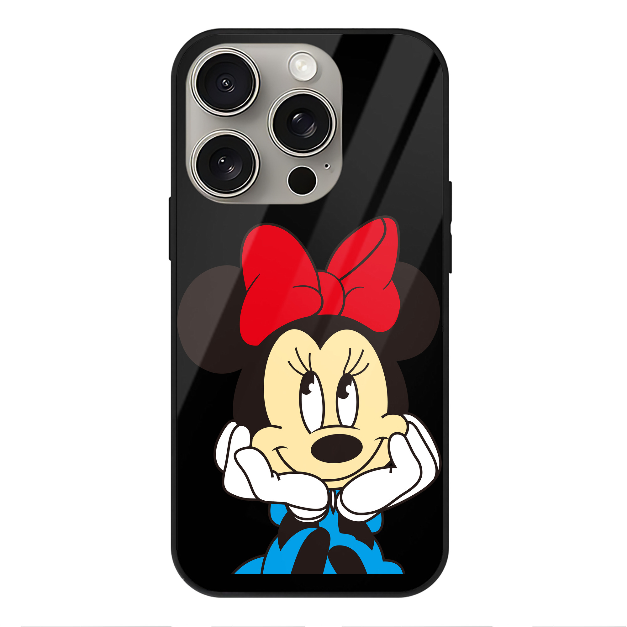 （画像用） ミッキーマウス Mickey Mouse 【iPhone15Pro対応】スマホケース 耐衝撃＆黄変防止 背面ガラス