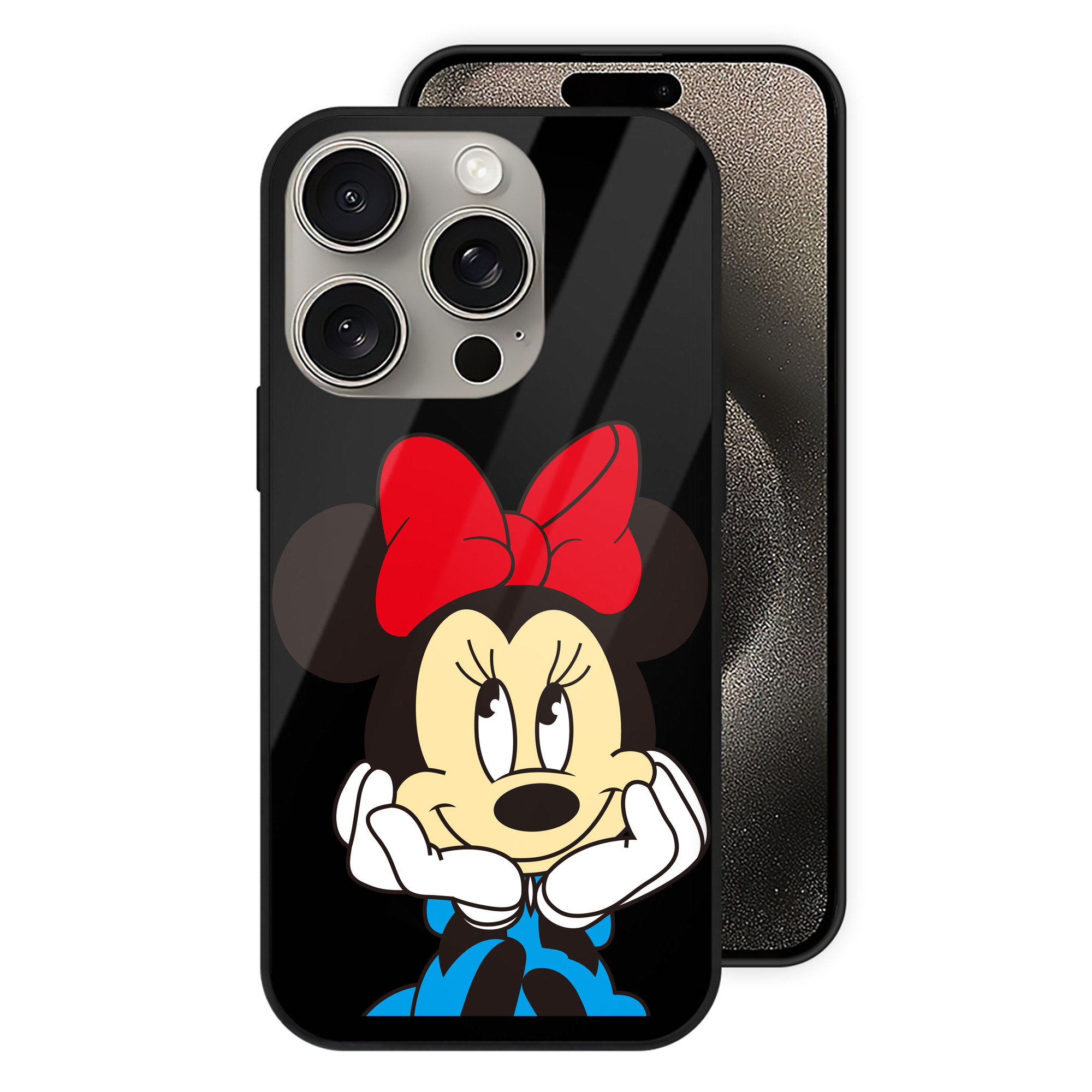 （画像用） ミッキーマウス Mickey Mouse 【iPhone15Pro対応】スマホケース 耐衝撃＆黄変防止 背面ガラス