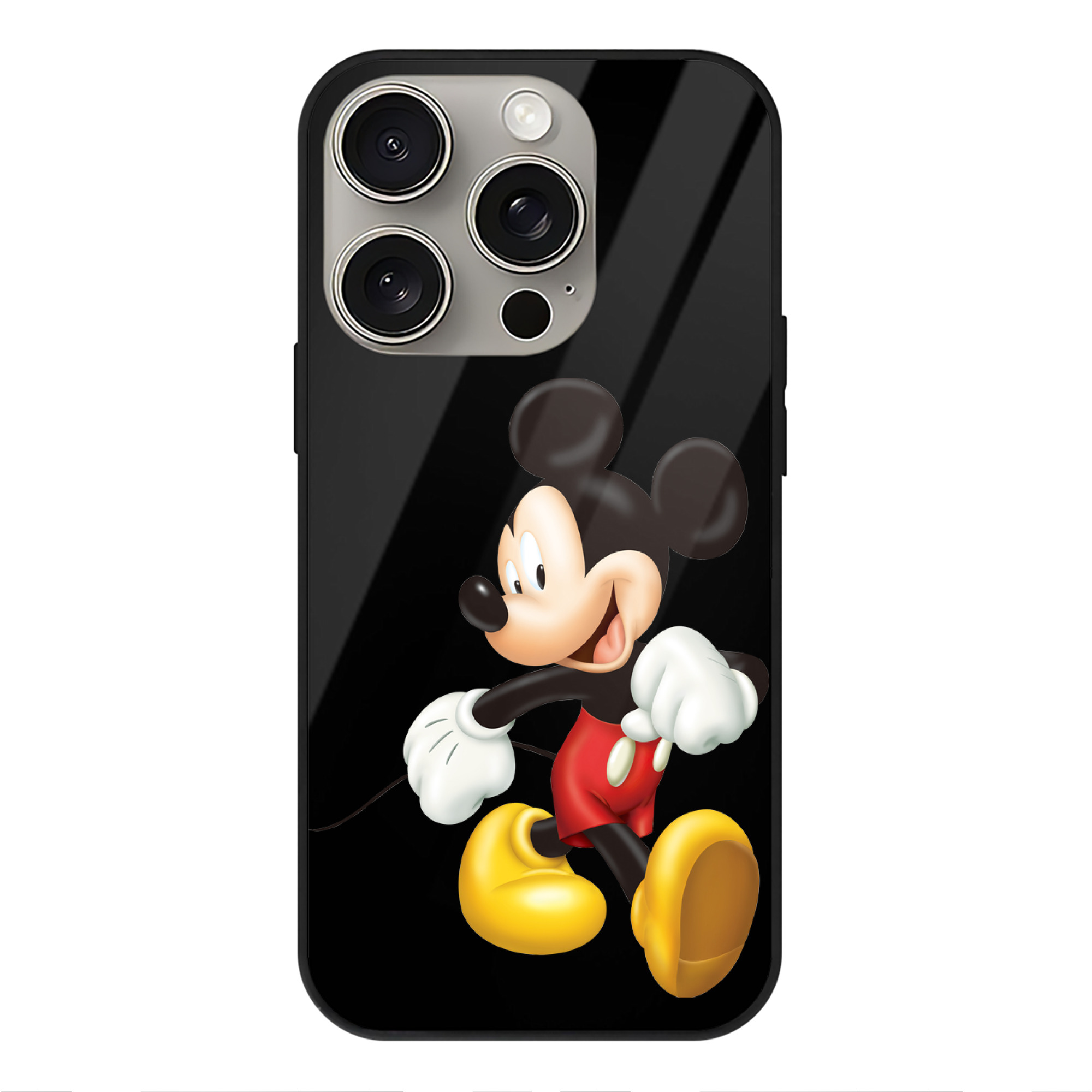 （画像用） ミッキーマウス Mickey Mouse 【iPhone15Pro対応】スマホケース 耐衝撃＆黄変防止 背面ガラス