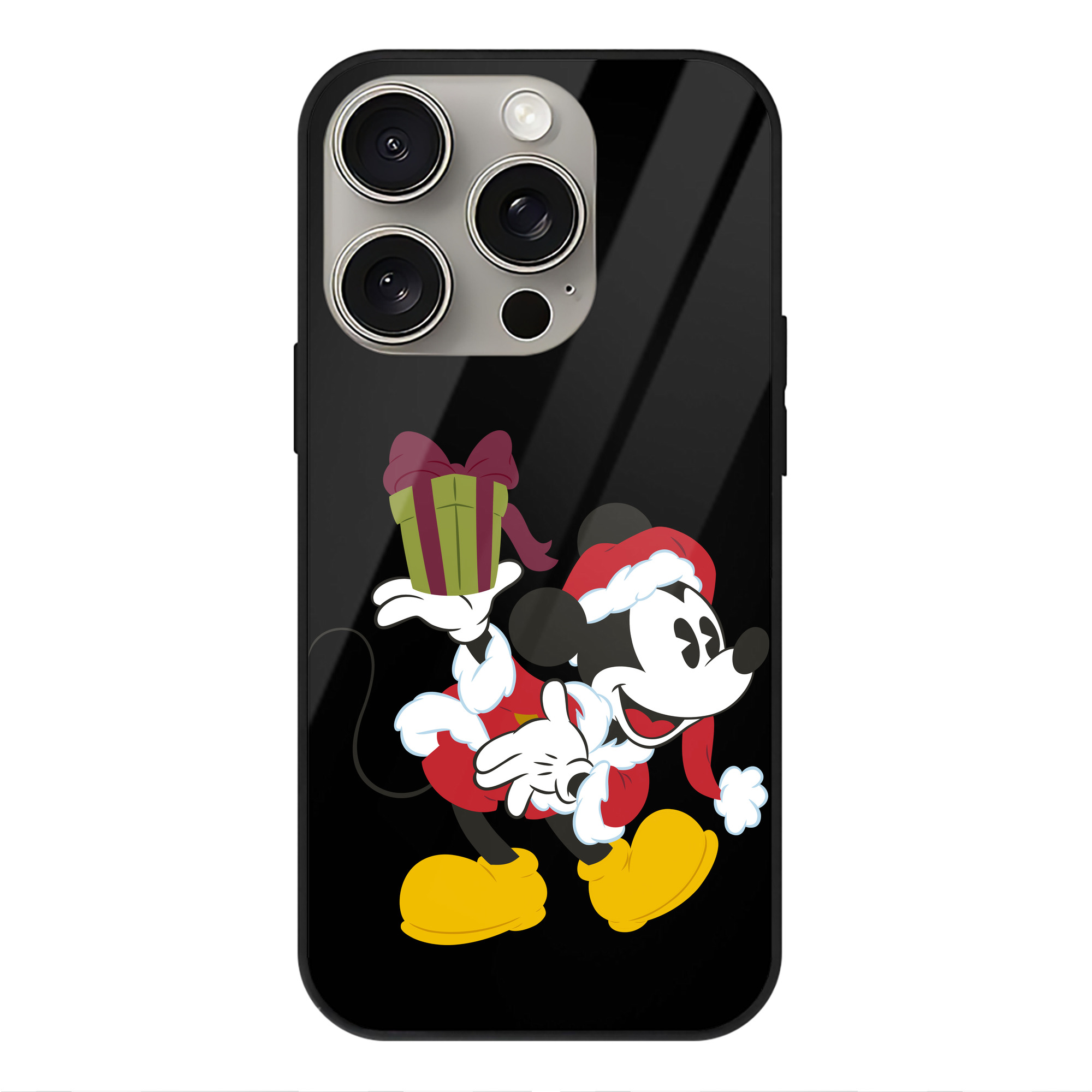 （画像用） ミッキーマウス Mickey Mouse 【iPhone15Pro対応】スマホケース 耐衝撃＆黄変防止 背面ガラス