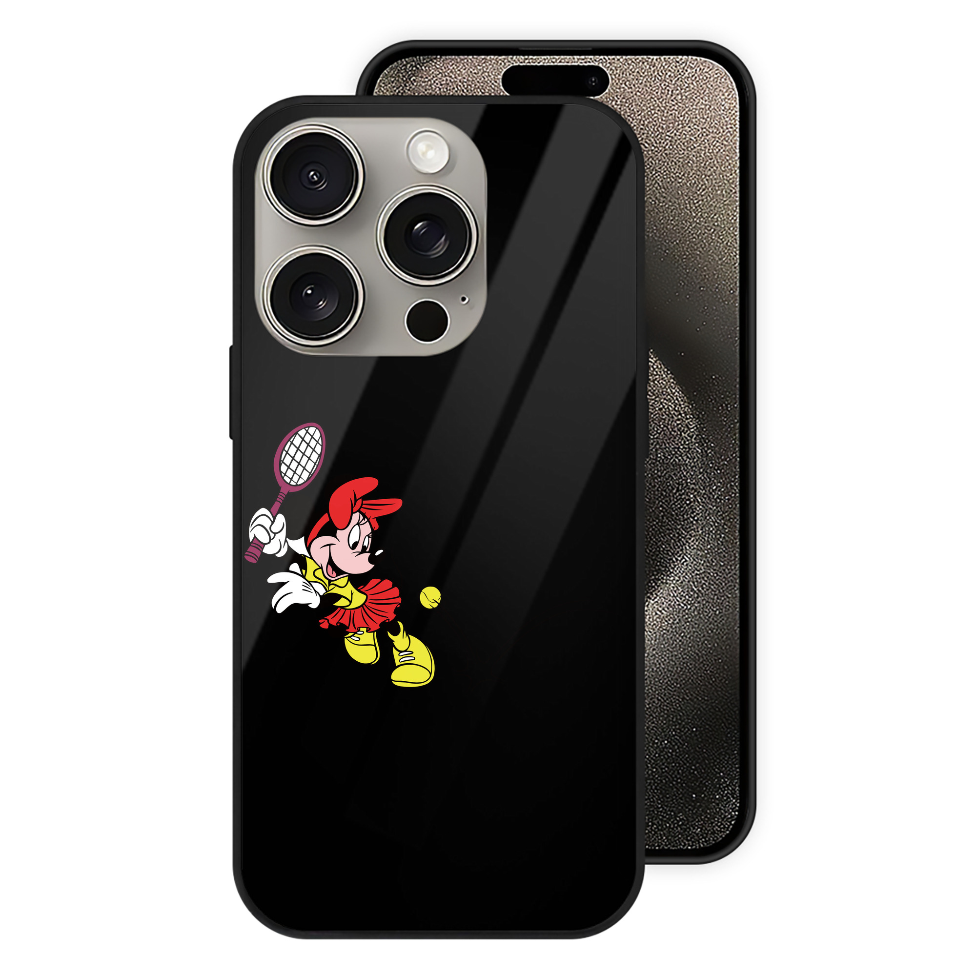 （画像用） ミッキーマウス Mickey Mouse 【iPhone15Pro対応】スマホケース 耐衝撃＆黄変防止 背面ガラス