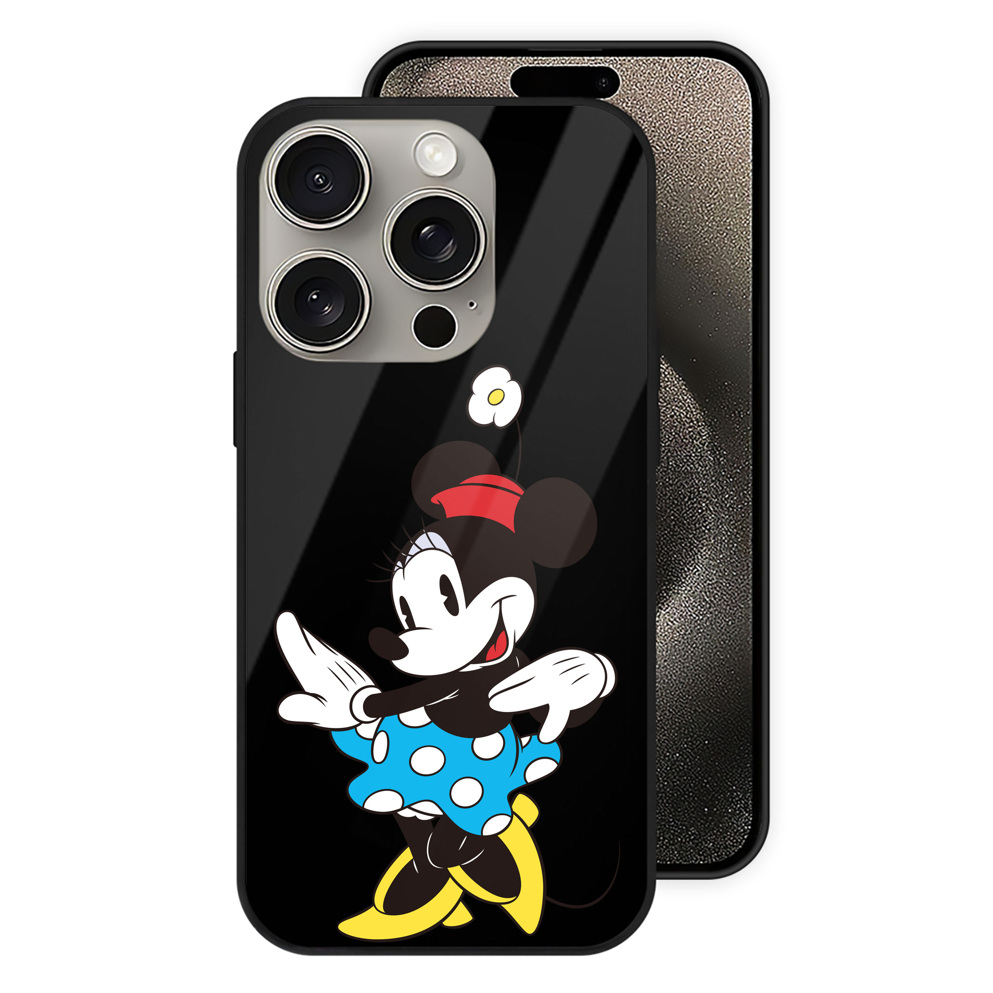 （画像用） ミッキーマウス Mickey Mouse 【iPhone15Pro対応】スマホケース 耐衝撃＆黄変防止 背面ガラス