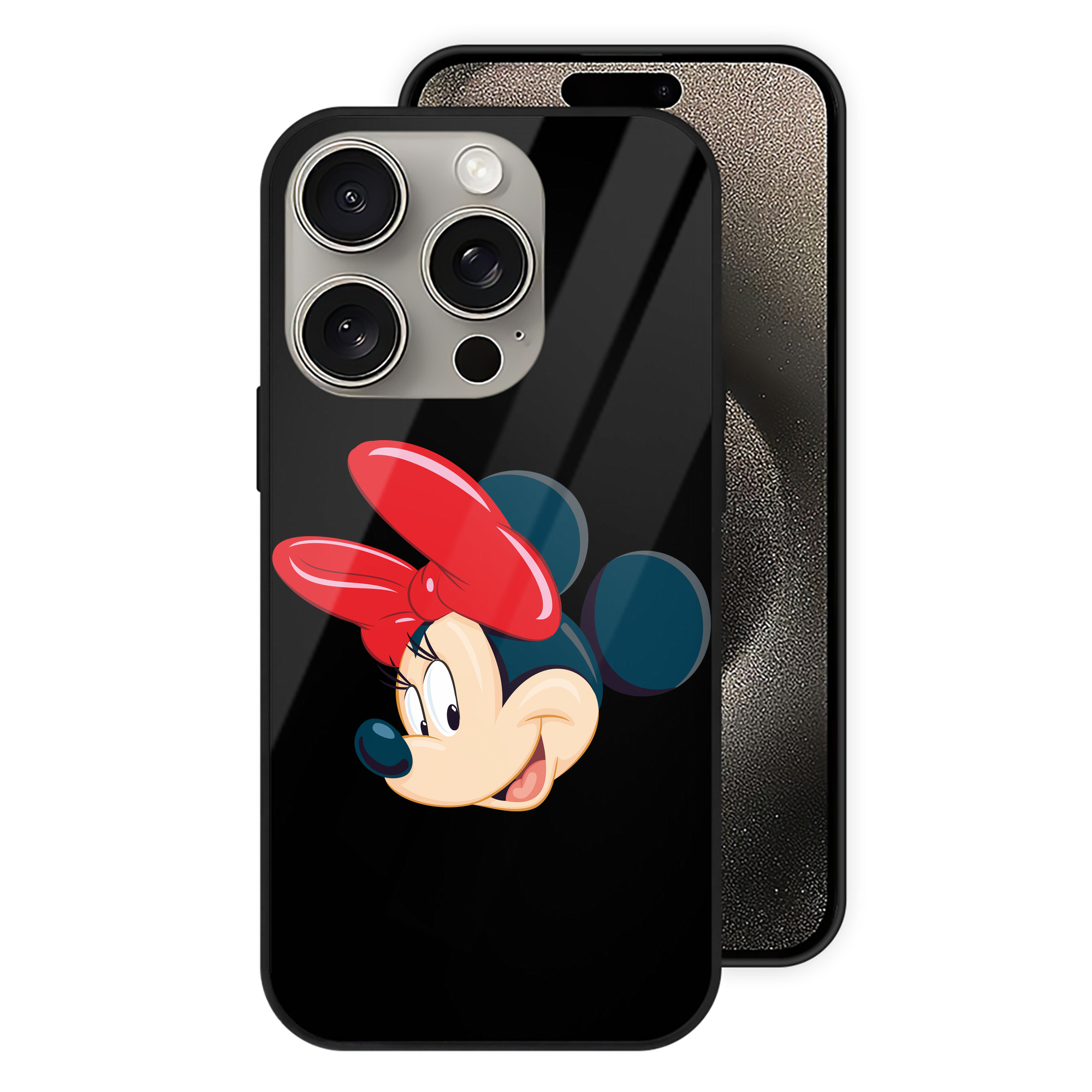 （画像用） ミッキーマウス Mickey Mouse 【iPhone15Pro対応】スマホケース 耐衝撃＆黄変防止 背面ガラス