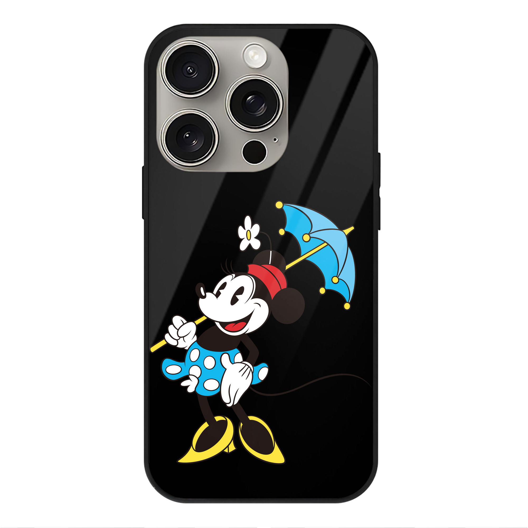 （画像用） ミッキーマウス Mickey Mouse 【iPhone15Pro対応】スマホケース 耐衝撃＆黄変防止 背面ガラス