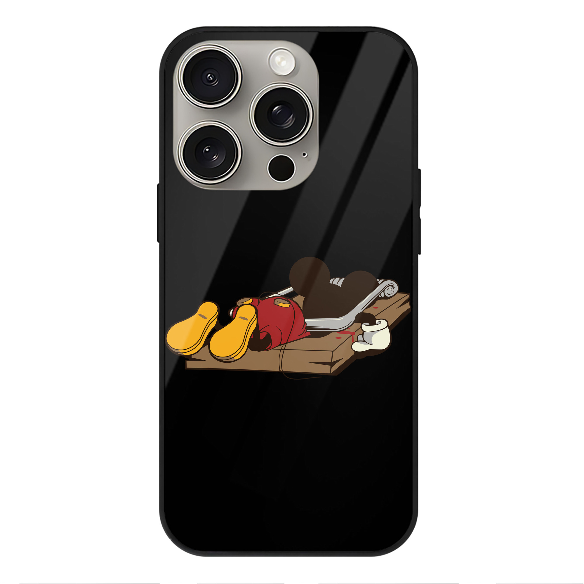 （画像用） ミッキーマウス Mickey Mouse 【iPhone15Pro対応】スマホケース 耐衝撃＆黄変防止 背面ガラス
