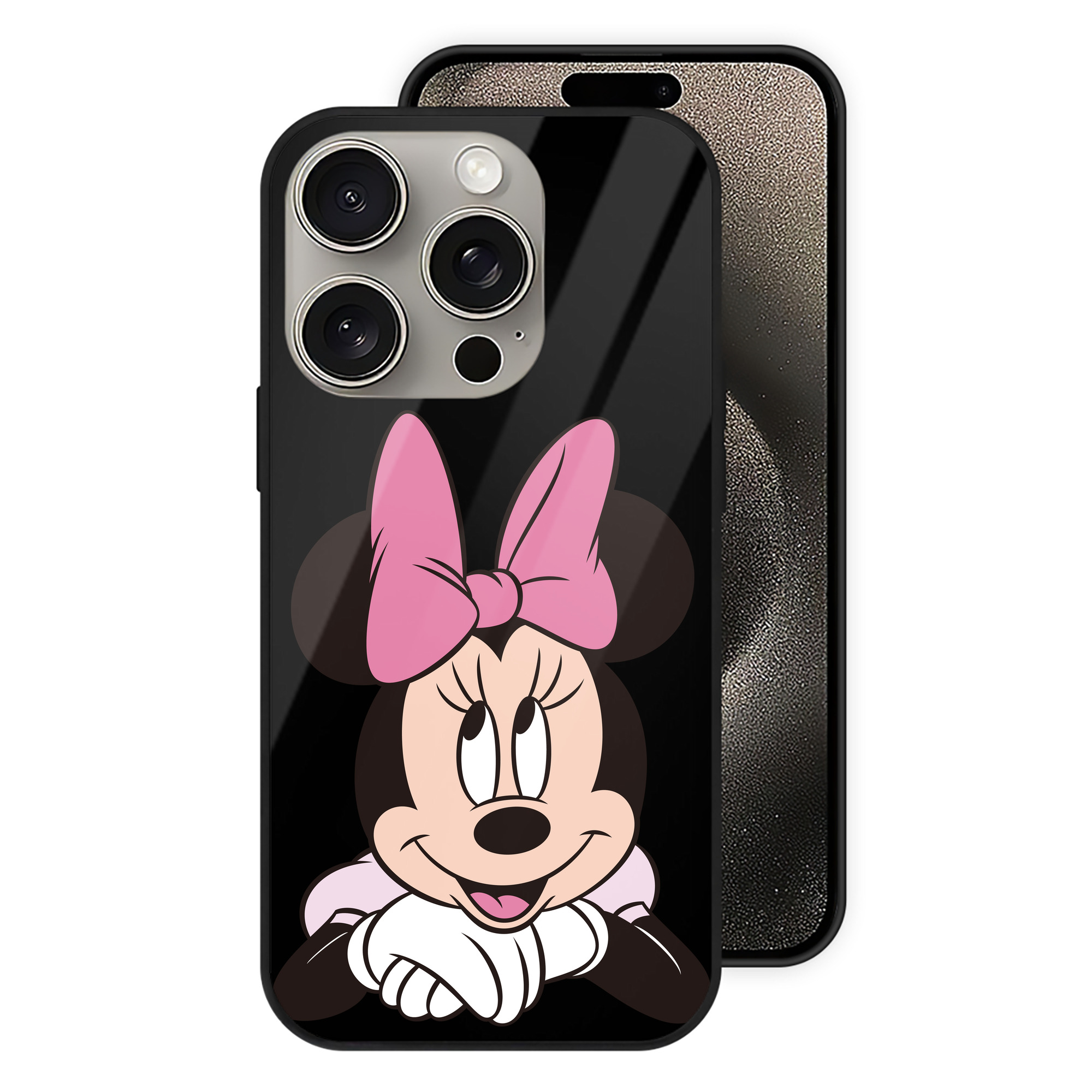（画像用） ミッキーマウス Mickey Mouse 【iPhone15Pro対応】スマホケース 耐衝撃＆黄変防止 背面ガラス