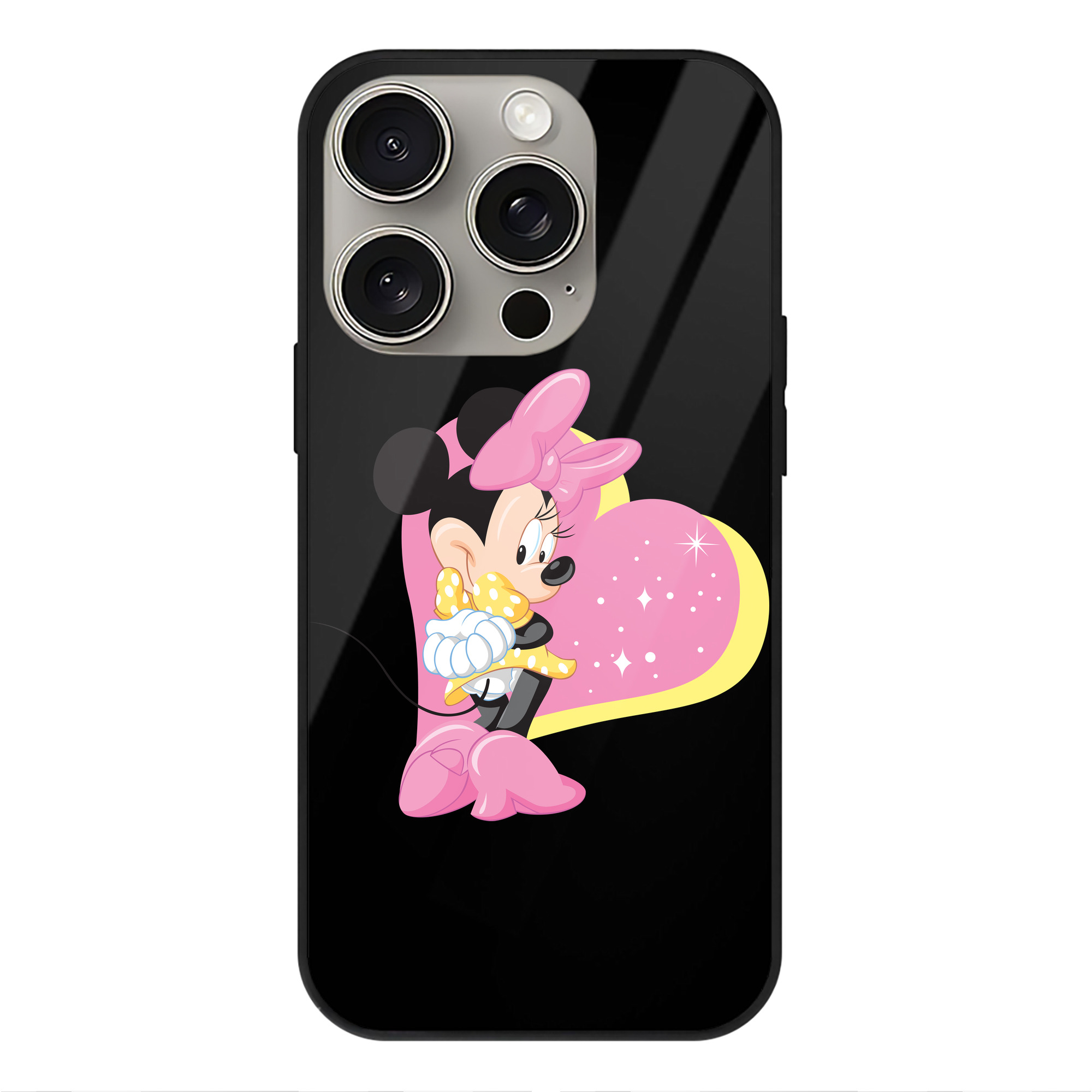（画像用） ミッキーマウス Mickey Mouse 【iPhone15Pro対応】スマホケース 耐衝撃＆黄変防止 背面ガラス