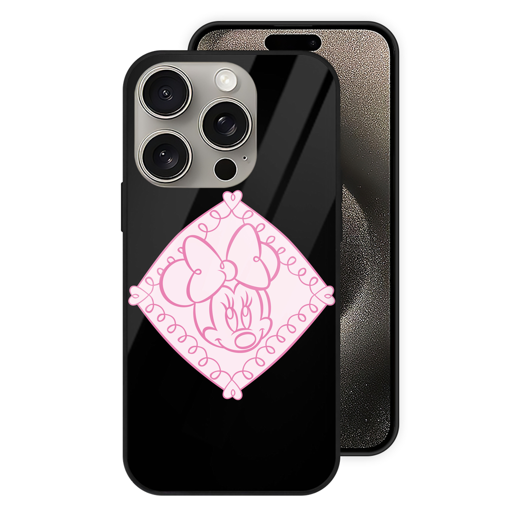 （画像用） ミッキーマウス Mickey Mouse 【iPhone15Pro対応】スマホケース 耐衝撃＆黄変防止 背面ガラス