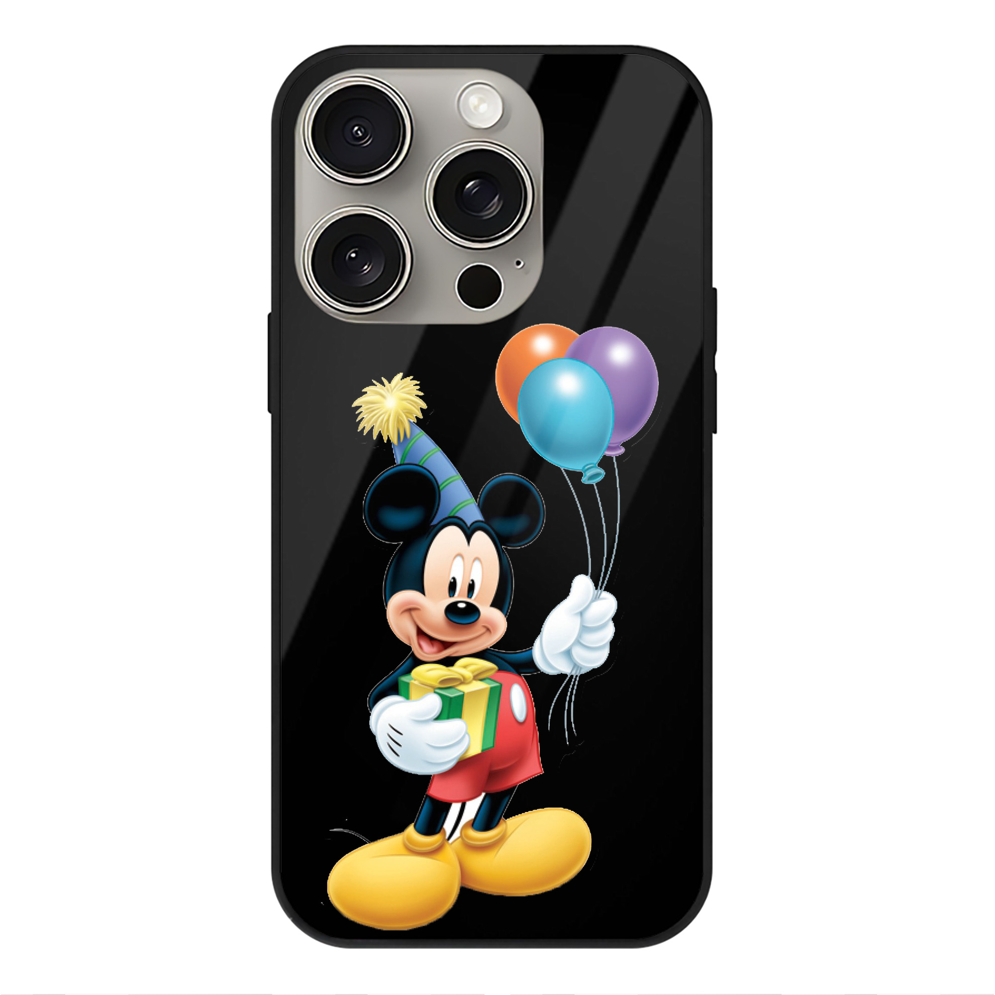 （画像用） ミッキーマウス Mickey Mouse 【iPhone15Pro対応】スマホケース 耐衝撃＆黄変防止 背面ガラス