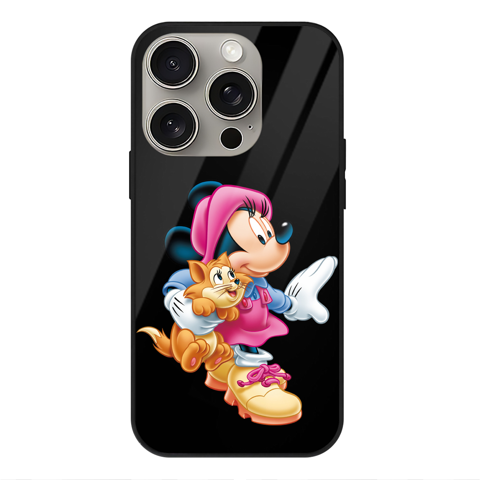 （画像用） ミッキーマウス Mickey Mouse 【iPhone15Pro対応】スマホケース 耐衝撃＆黄変防止 背面ガラス