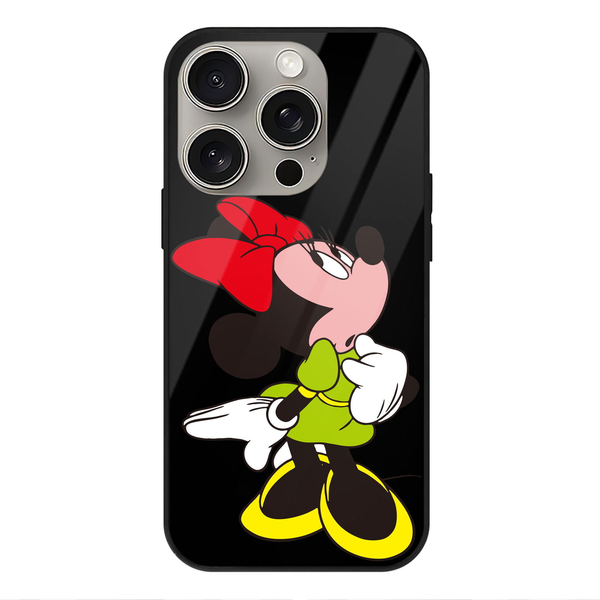 （画像用） ミッキーマウス Mickey Mouse 【iPhone15Pro対応】スマホケース 耐衝撃＆黄変防止 背面ガラス