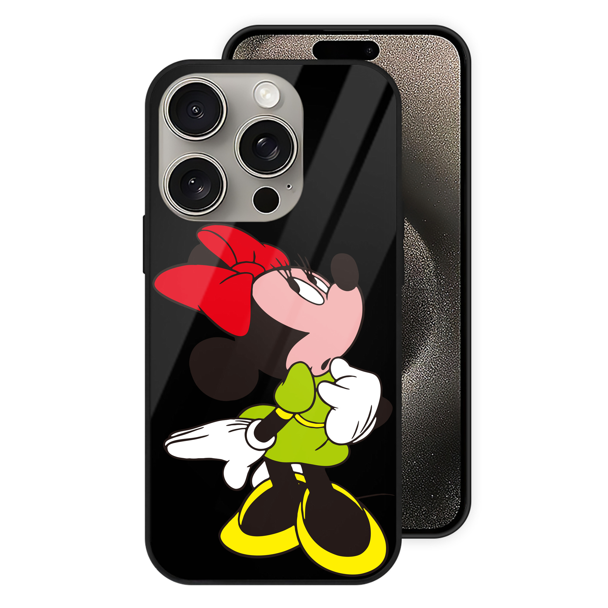 （画像用） ミッキーマウス Mickey Mouse 【iPhone15Pro対応】スマホケース 耐衝撃＆黄変防止 背面ガラス