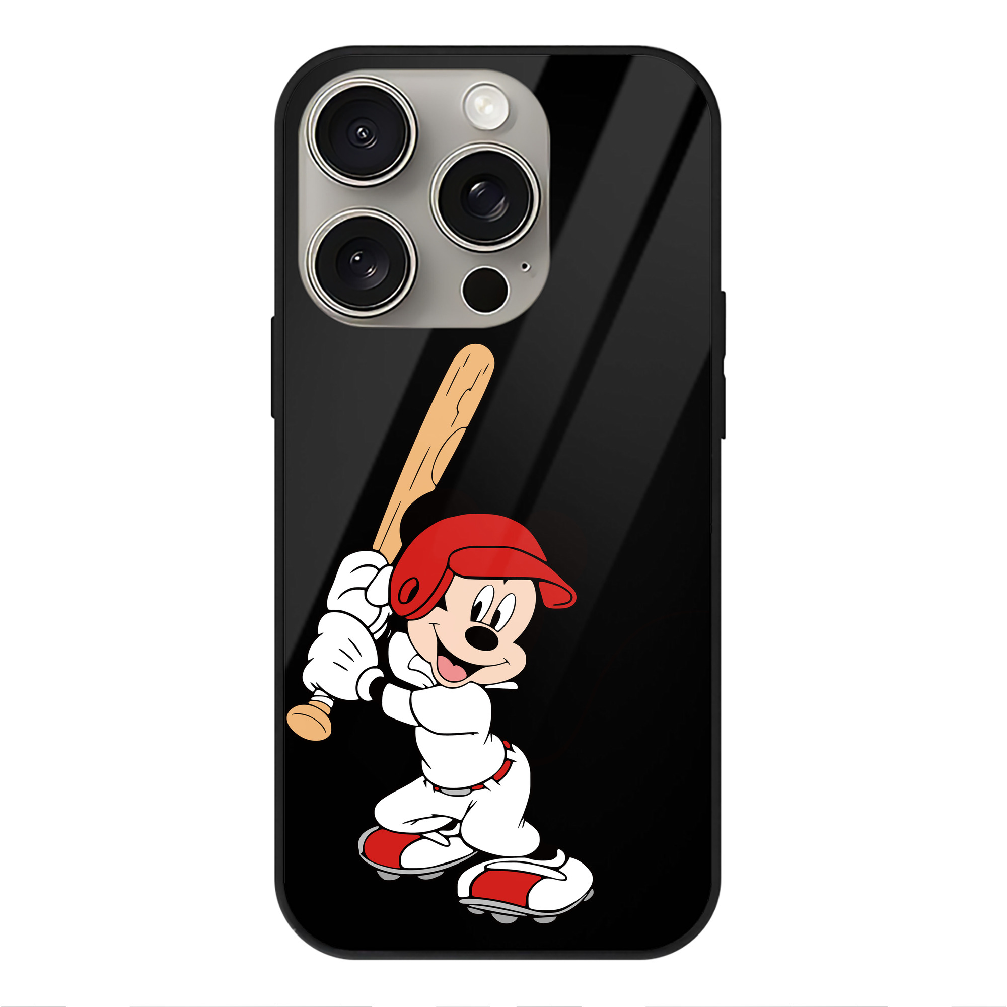 （画像用） ミッキーマウス Mickey Mouse 【iPhone15Pro対応】スマホケース 耐衝撃＆黄変防止 背面ガラス