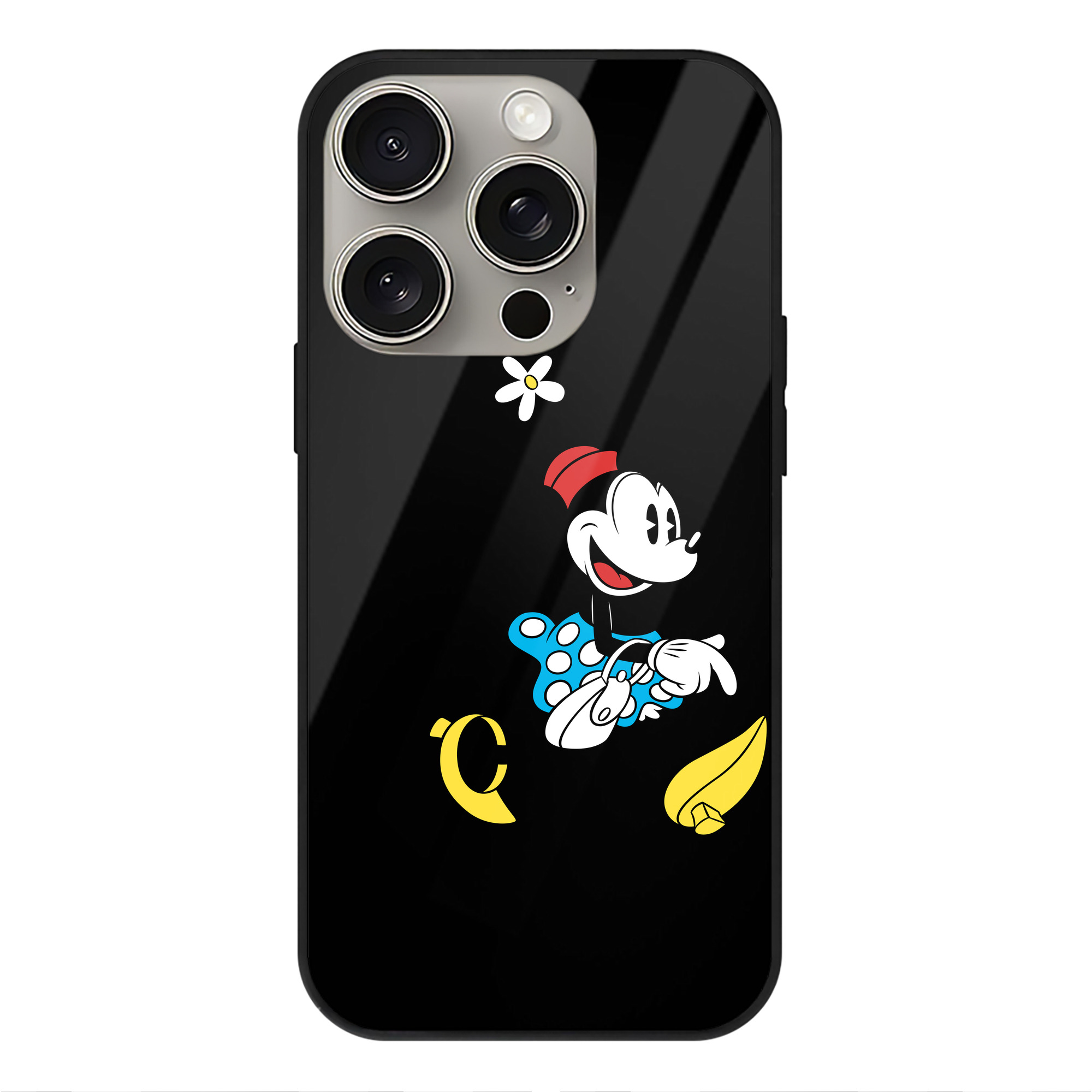 （画像用） ミッキーマウス Mickey Mouse 【iPhone15Pro対応】スマホケース 耐衝撃＆黄変防止 背面ガラス
