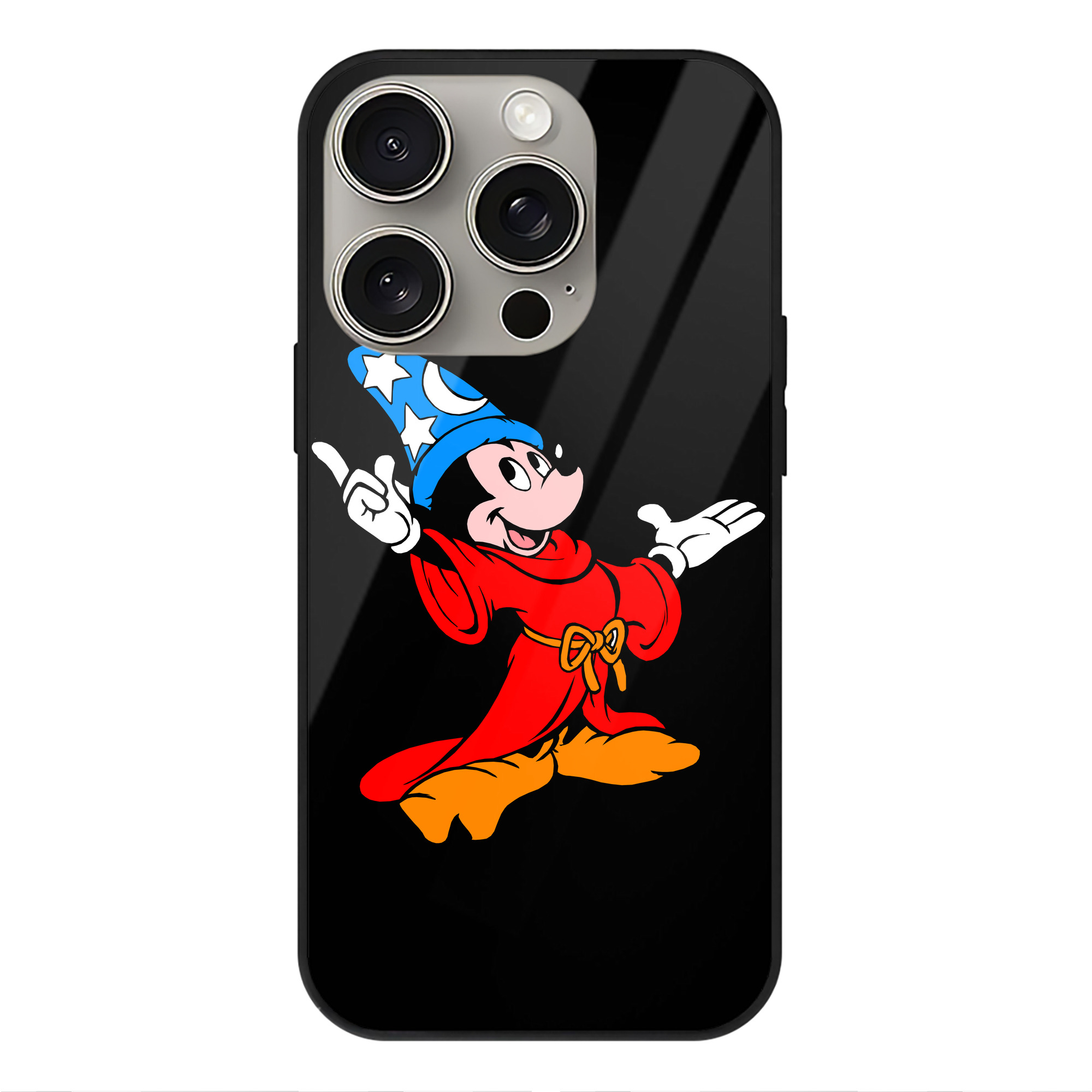 （画像用） ミッキーマウス Mickey Mouse 【iPhone15Pro対応】スマホケース 耐衝撃＆黄変防止 背面ガラス