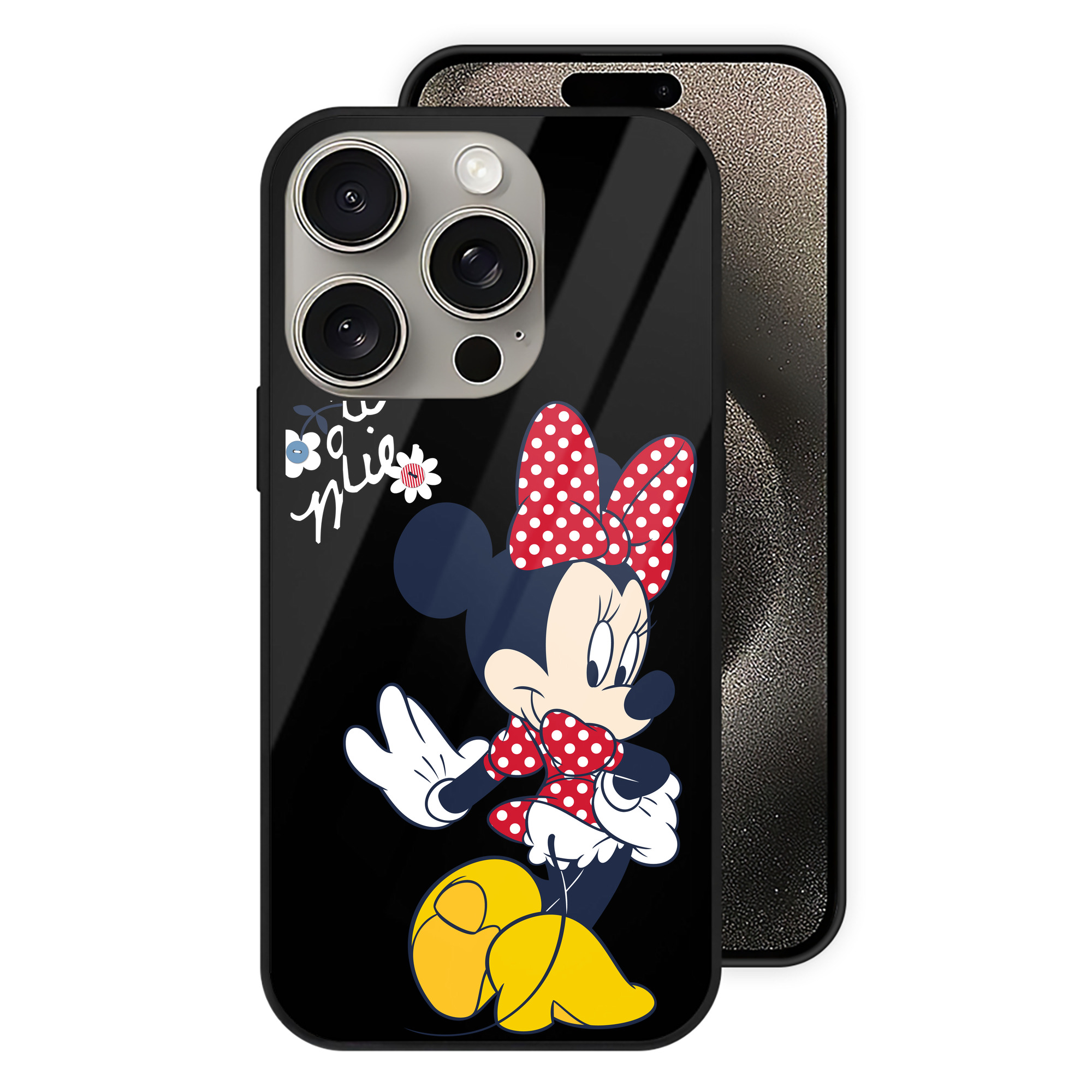 （画像用） ミッキーマウス Mickey Mouse 【iPhone15Pro対応】スマホケース 耐衝撃＆黄変防止 背面ガラス