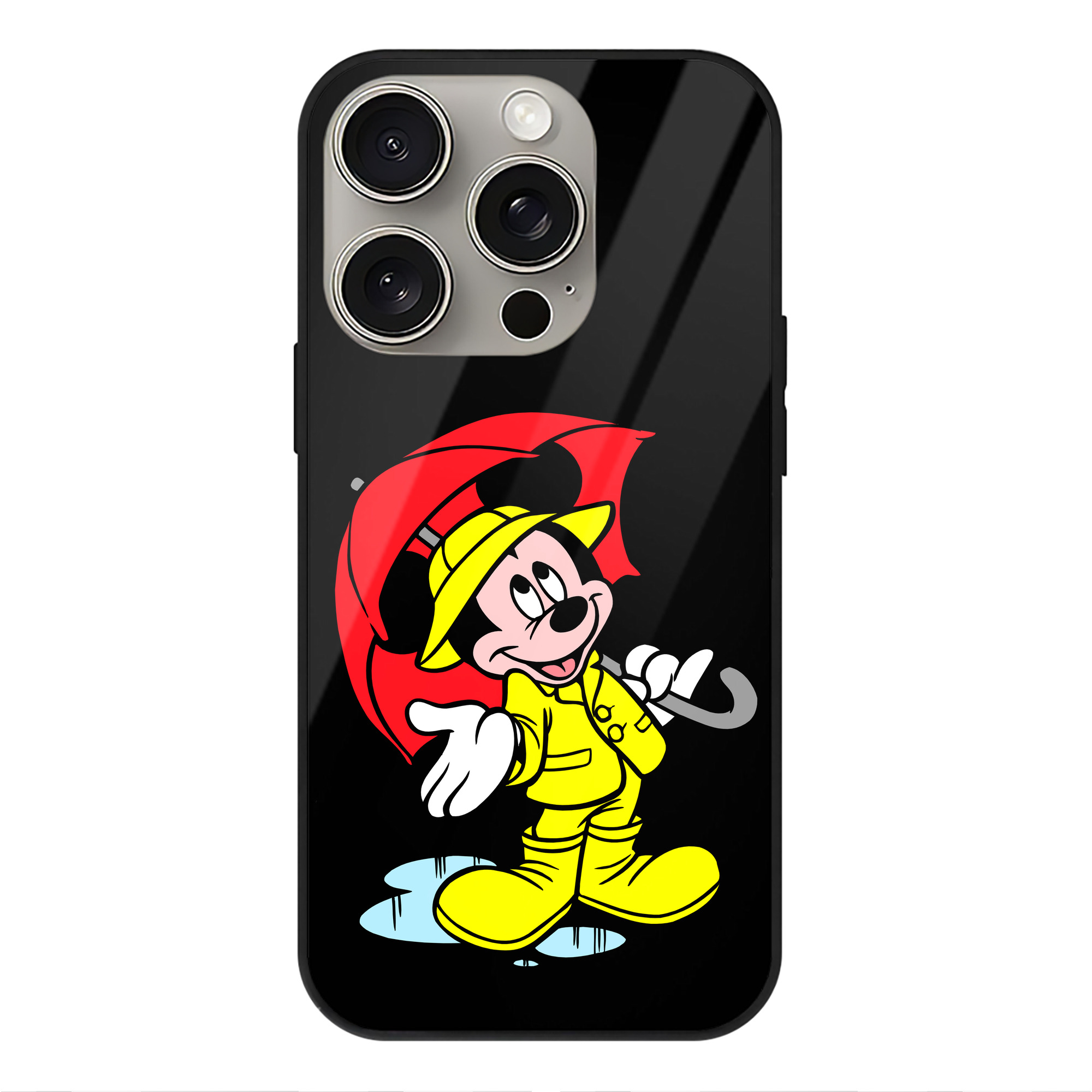（画像用） ミッキーマウス Mickey Mouse 【iPhone15Pro対応】スマホケース 耐衝撃＆黄変防止 背面ガラス
