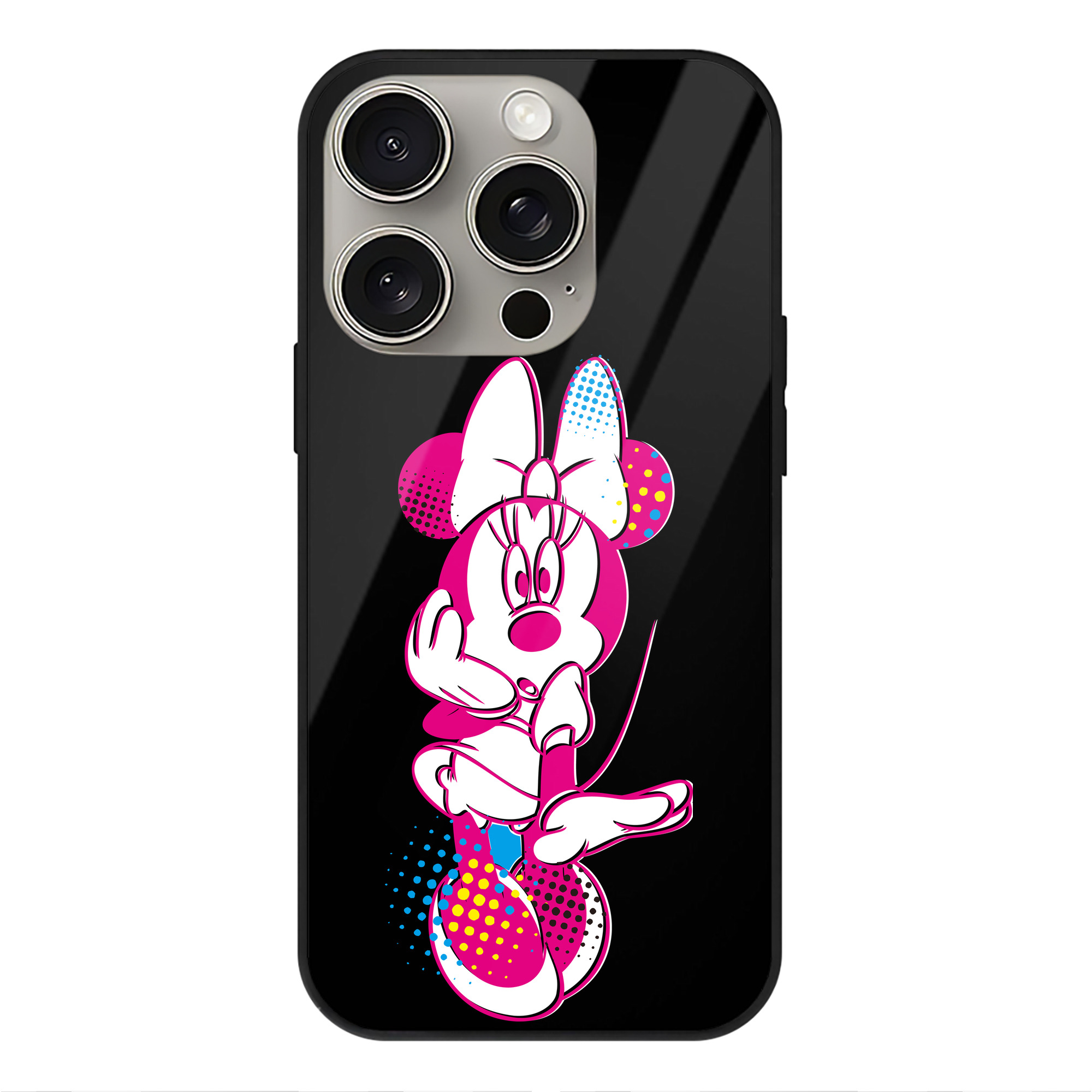 （画像用） ミッキーマウス Mickey Mouse 【iPhone15Pro対応】スマホケース 耐衝撃＆黄変防止 背面ガラス
