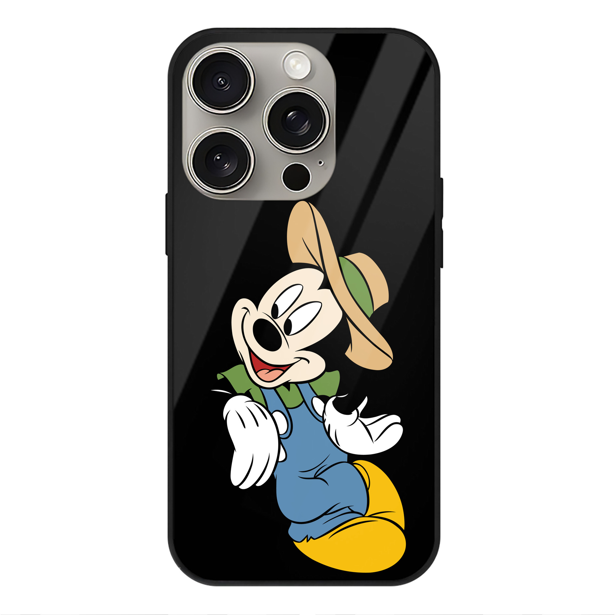 （画像用） ミッキーマウス Mickey Mouse 【iPhone15Pro対応】スマホケース 耐衝撃＆黄変防止 背面ガラス