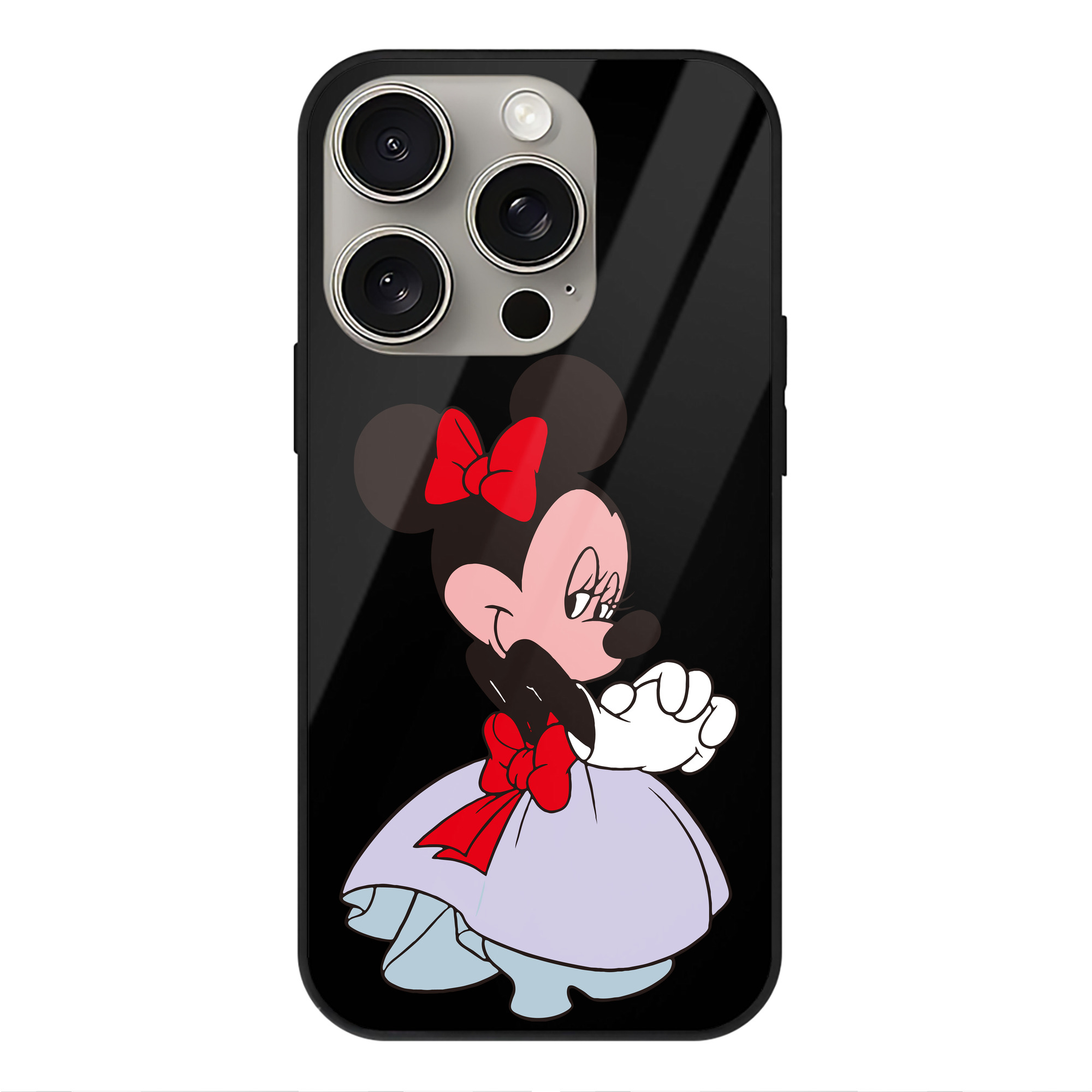 （画像用） ミッキーマウス Mickey Mouse 【iPhone15Pro対応】スマホケース 耐衝撃＆黄変防止 背面ガラス