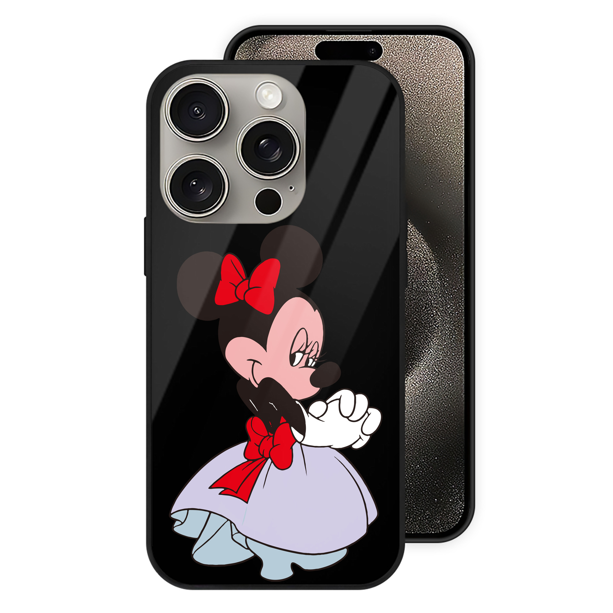 （画像用） ミッキーマウス Mickey Mouse 【iPhone15Pro対応】スマホケース 耐衝撃＆黄変防止 背面ガラス