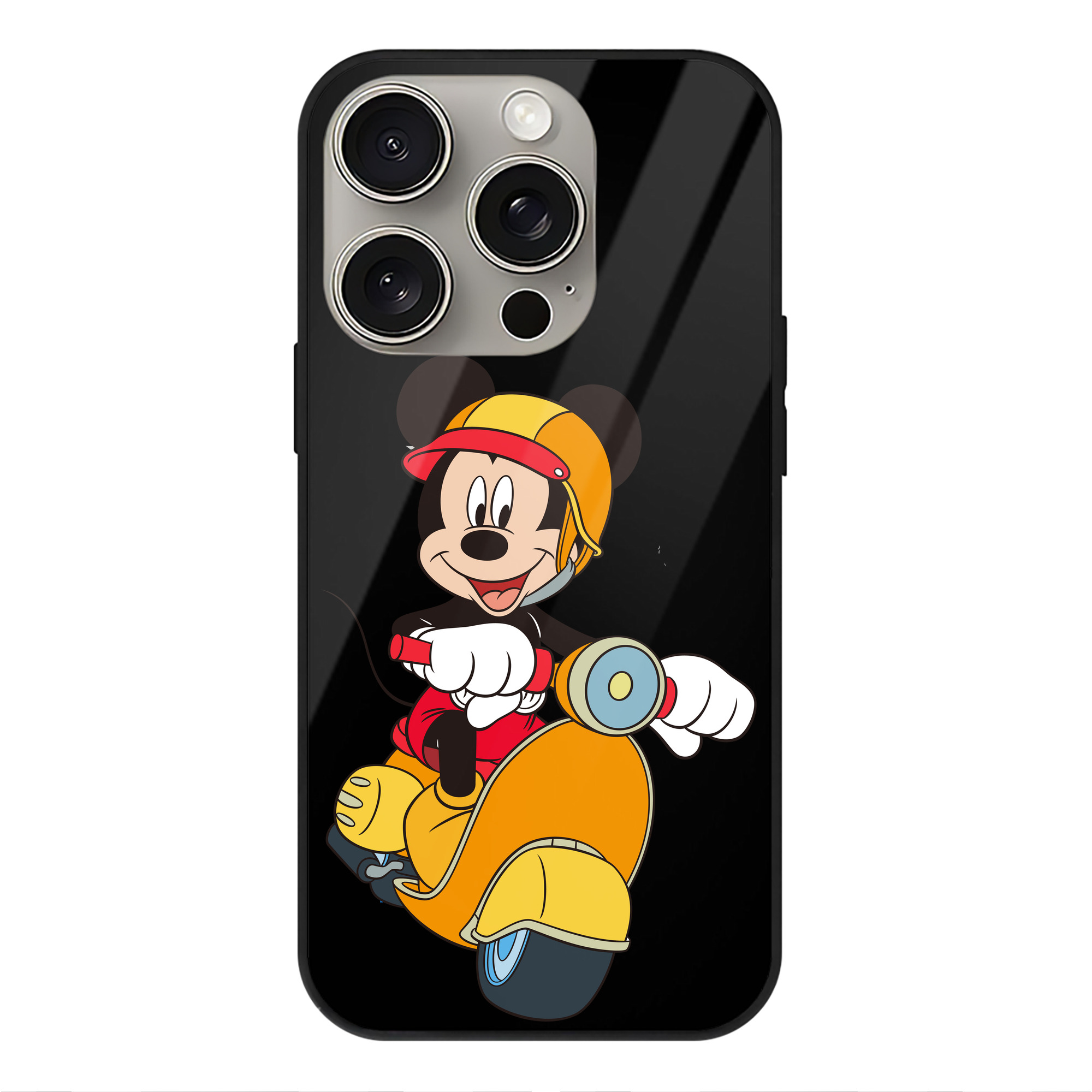 （画像用） ミッキーマウス Mickey Mouse 【iPhone15Pro対応】スマホケース 耐衝撃＆黄変防止 背面ガラス
