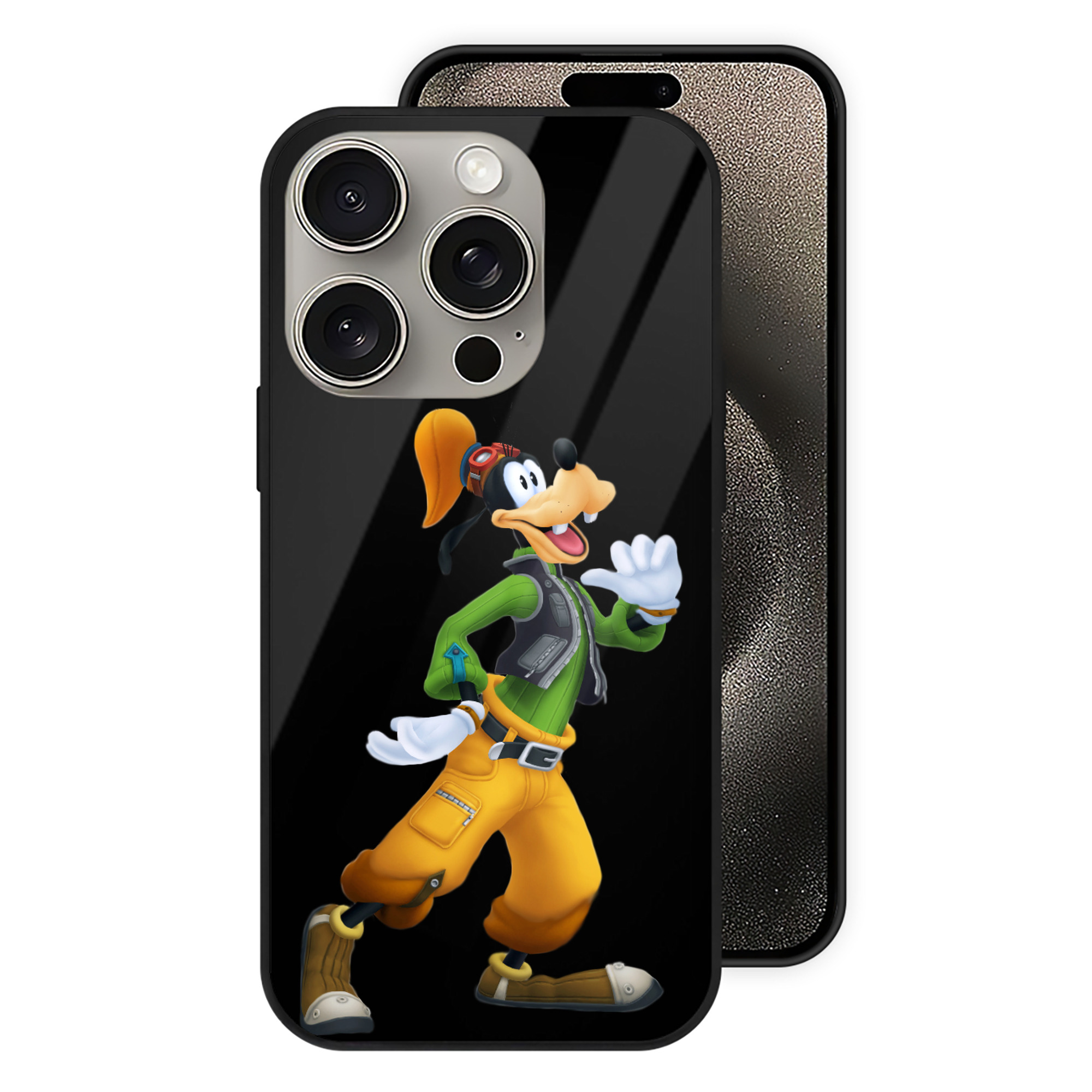 （画像用） ミッキーマウス Mickey Mouse 【iPhone15Pro対応】スマホケース 耐衝撃＆黄変防止 背面ガラス