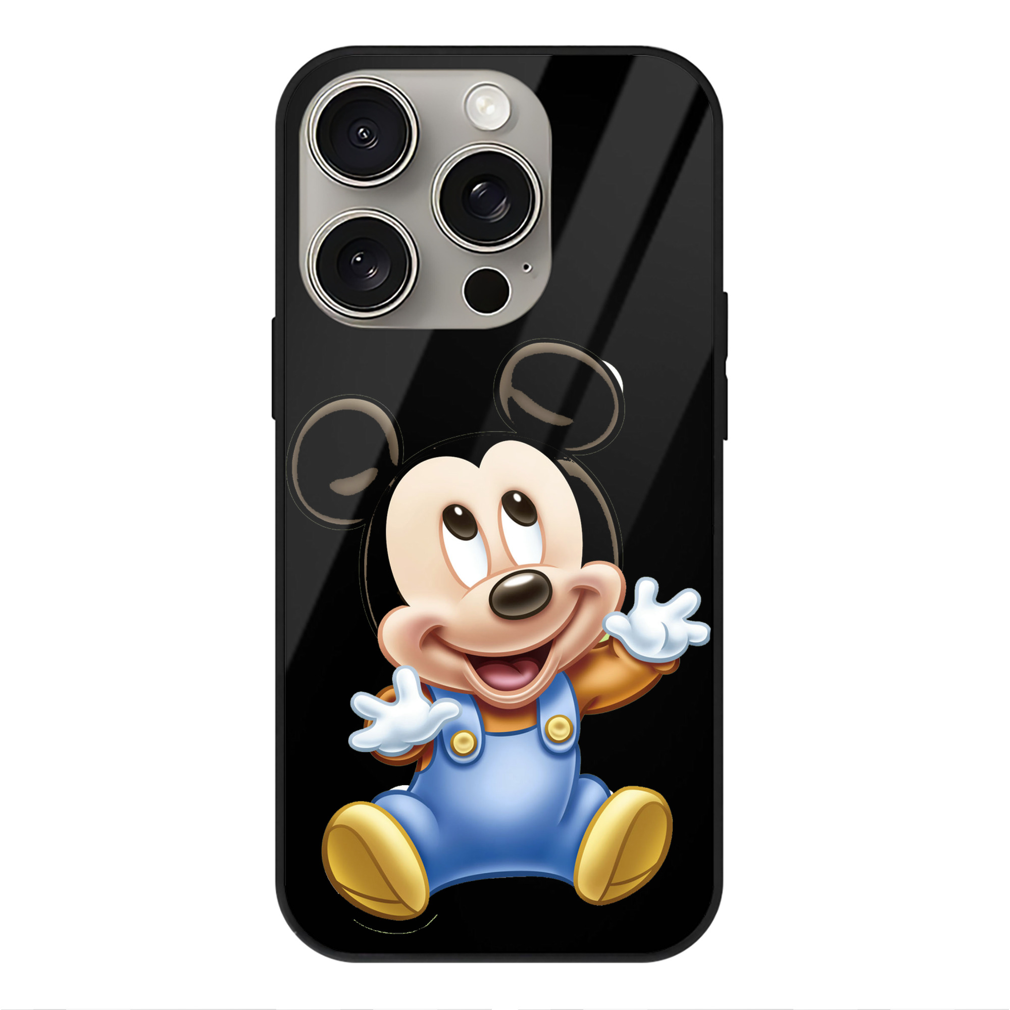 （画像用） ミッキーマウス Mickey Mouse 【iPhone15Pro対応】スマホケース 耐衝撃＆黄変防止 背面ガラス