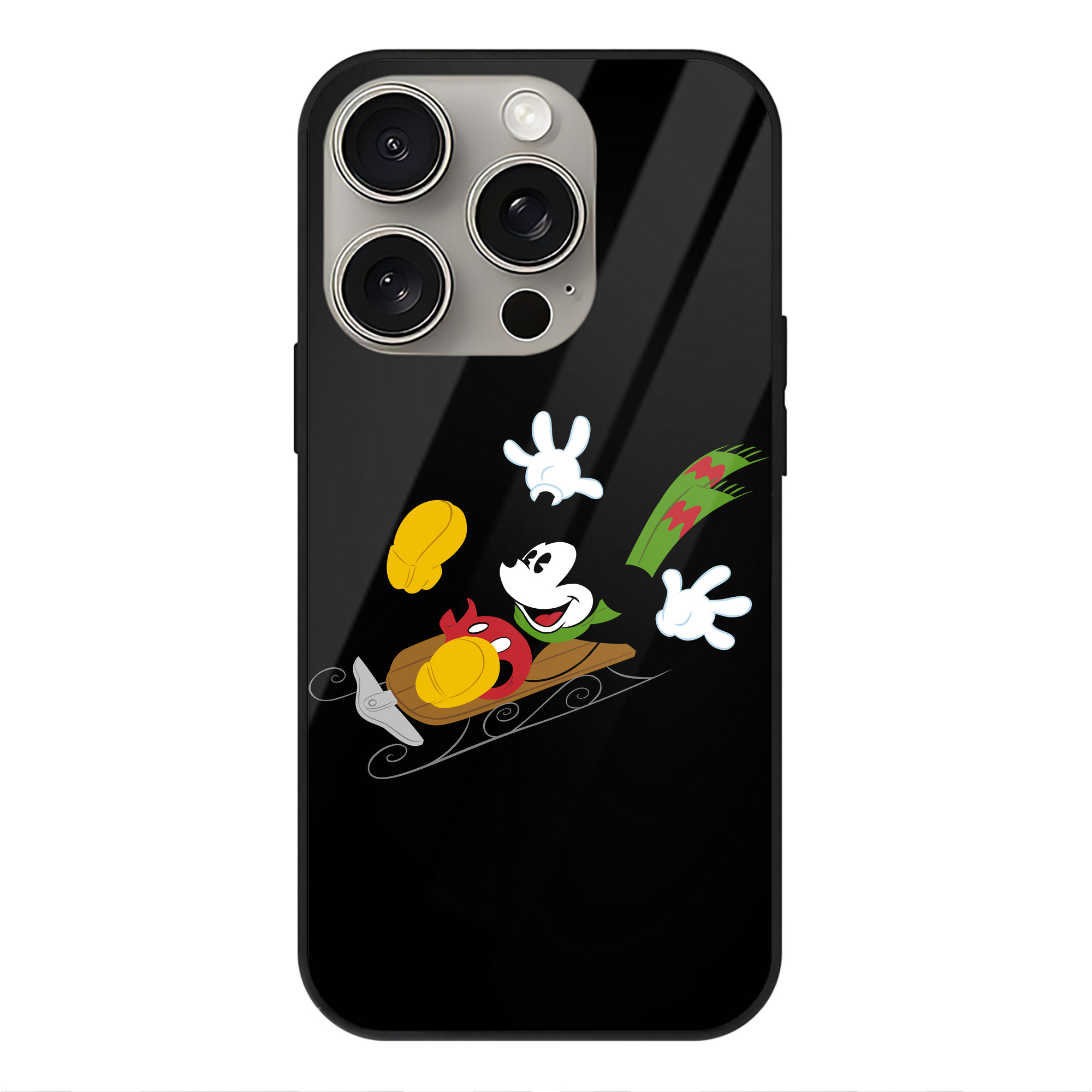 （画像用） ミッキーマウス Mickey Mouse 【iPhone15Pro対応】スマホケース 耐衝撃＆黄変防止 背面ガラス