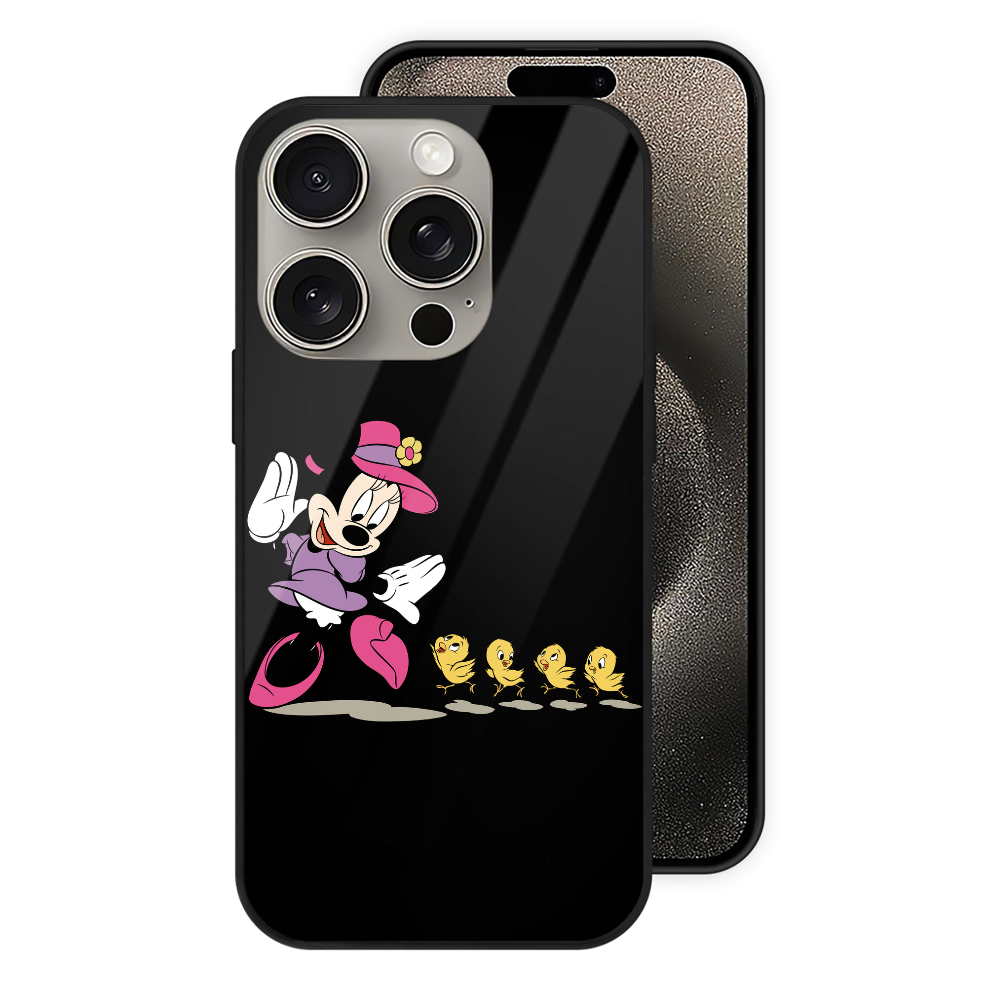 （画像用） ミッキーマウス Mickey Mouse 【iPhone15Pro対応】スマホケース 耐衝撃＆黄変防止 背面ガラス