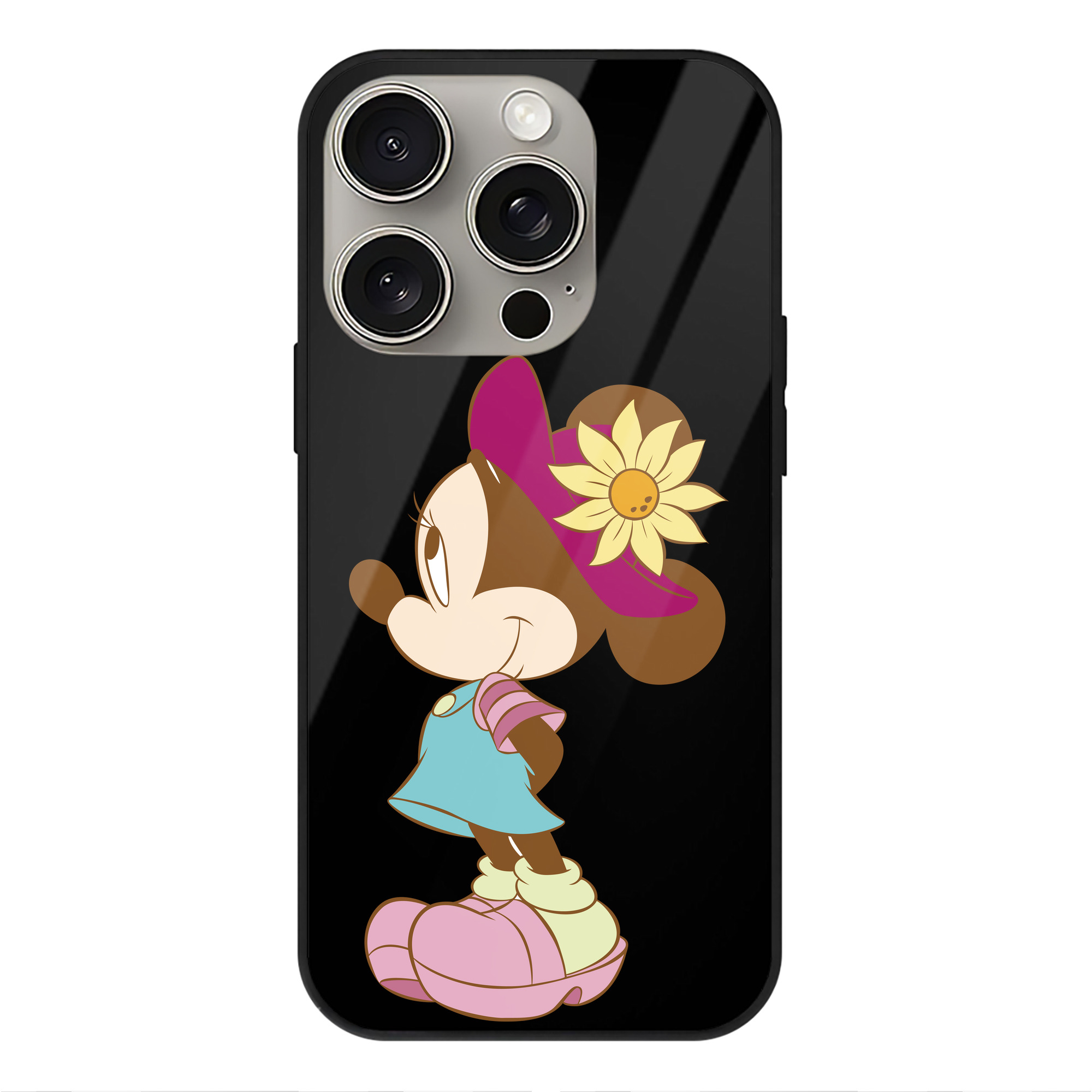 （画像用） ミッキーマウス Mickey Mouse 【iPhone15Pro対応】スマホケース 耐衝撃＆黄変防止 背面ガラス