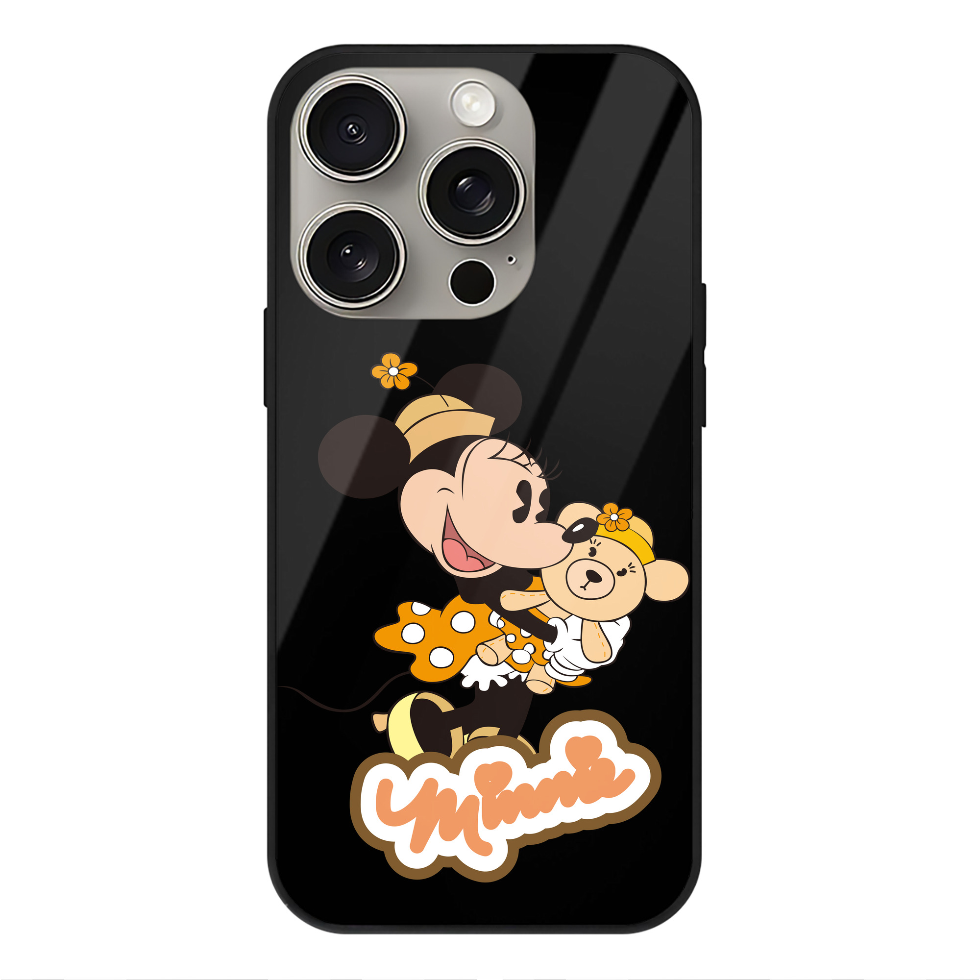 （画像用） ミッキーマウス Mickey Mouse 【iPhone15Pro対応】スマホケース 耐衝撃＆黄変防止 背面ガラス
