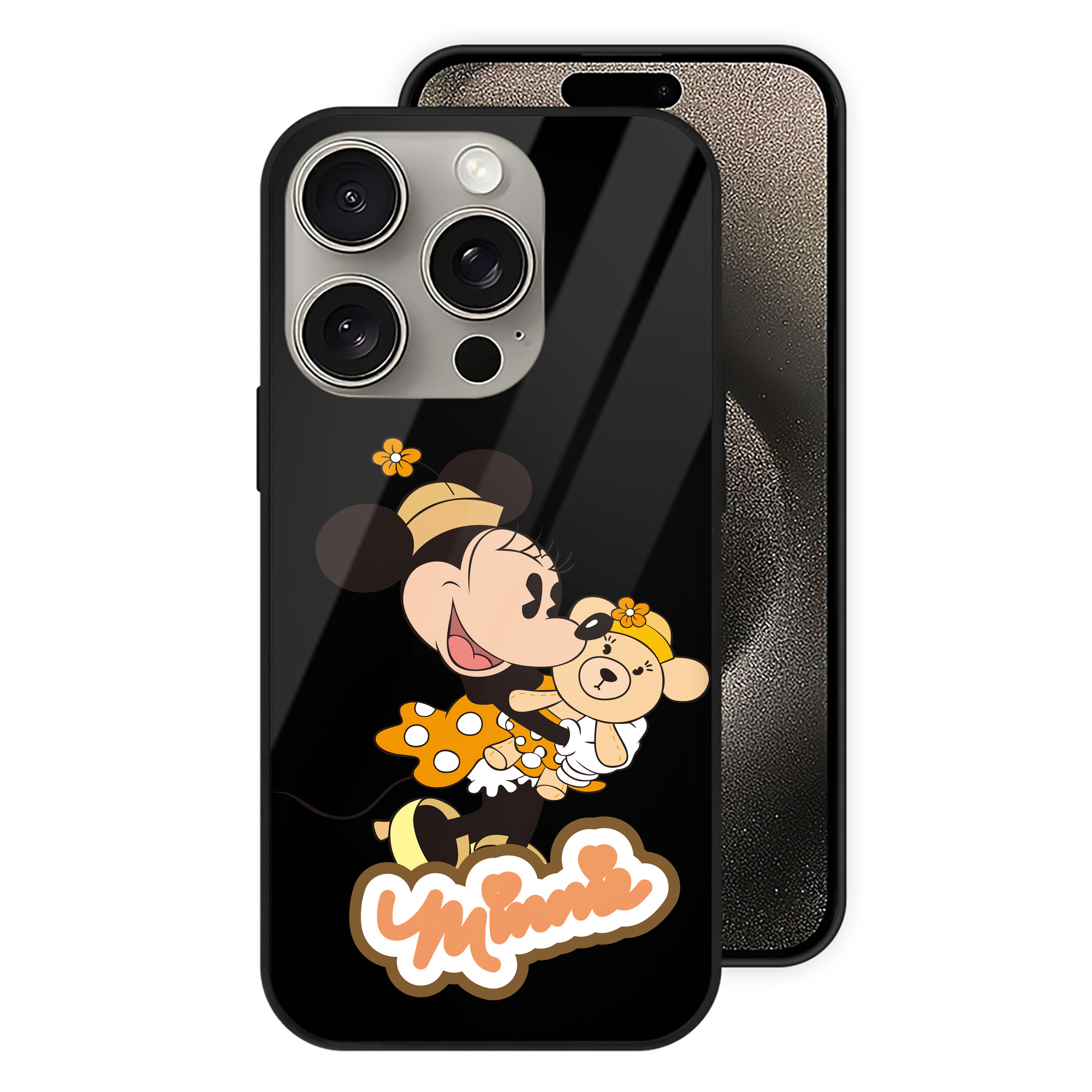 （画像用） ミッキーマウス Mickey Mouse 【iPhone15Pro対応】スマホケース 耐衝撃＆黄変防止 背面ガラス