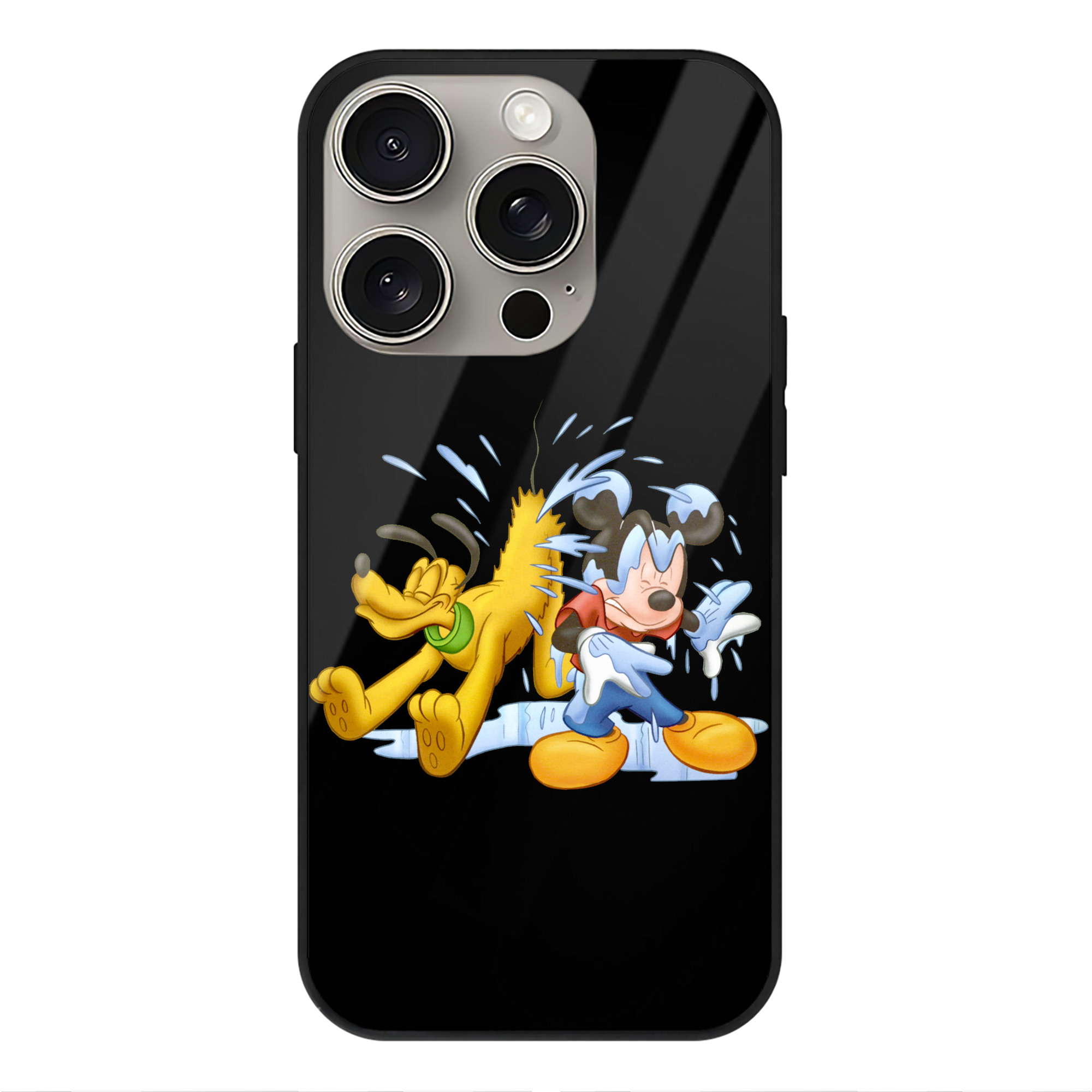 （画像用） ミッキーマウス Mickey Mouse 【iPhone15Pro対応】スマホケース 耐衝撃＆黄変防止 背面ガラス