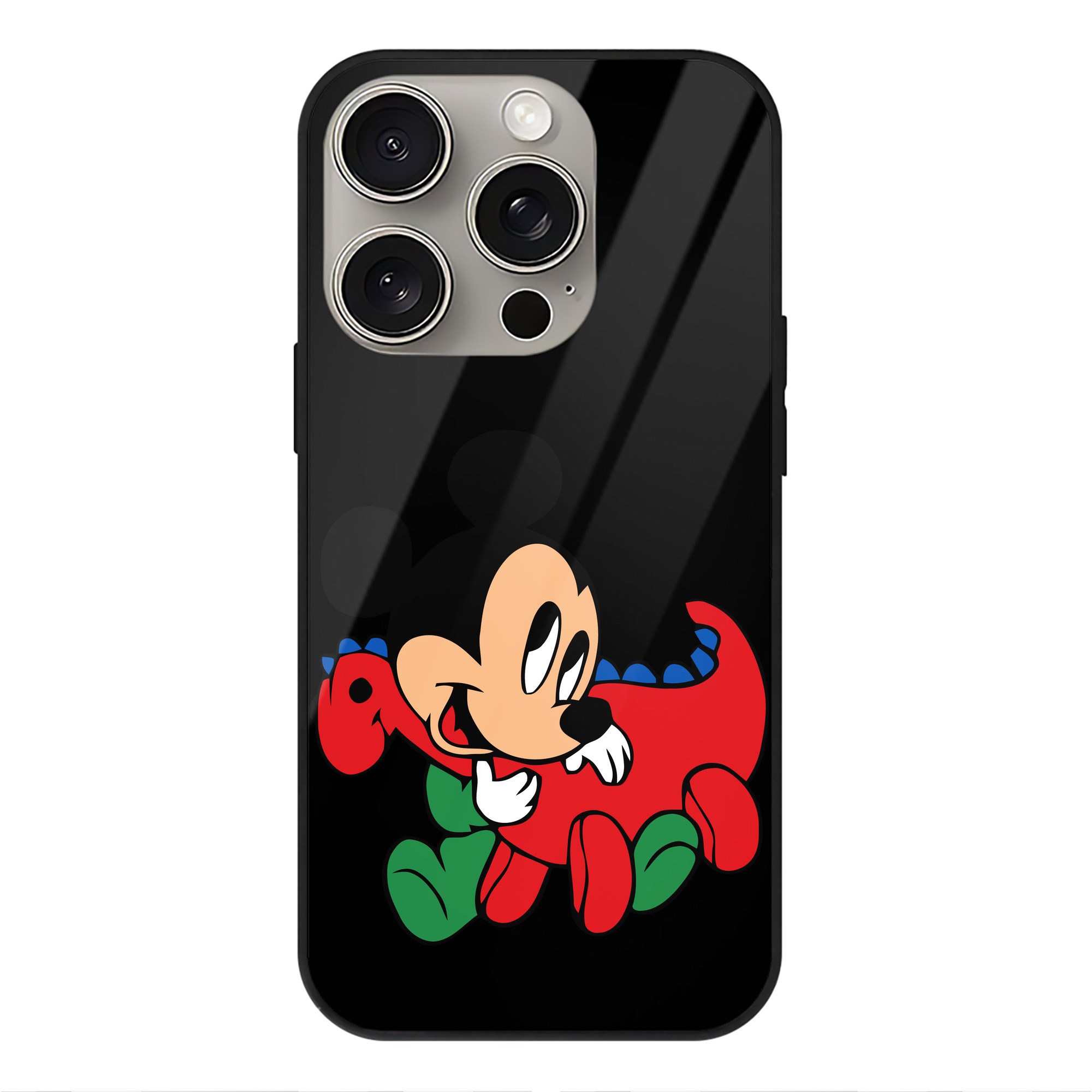（画像用） ミッキーマウス Mickey Mouse 【iPhone15Pro対応】スマホケース 耐衝撃＆黄変防止 背面ガラス