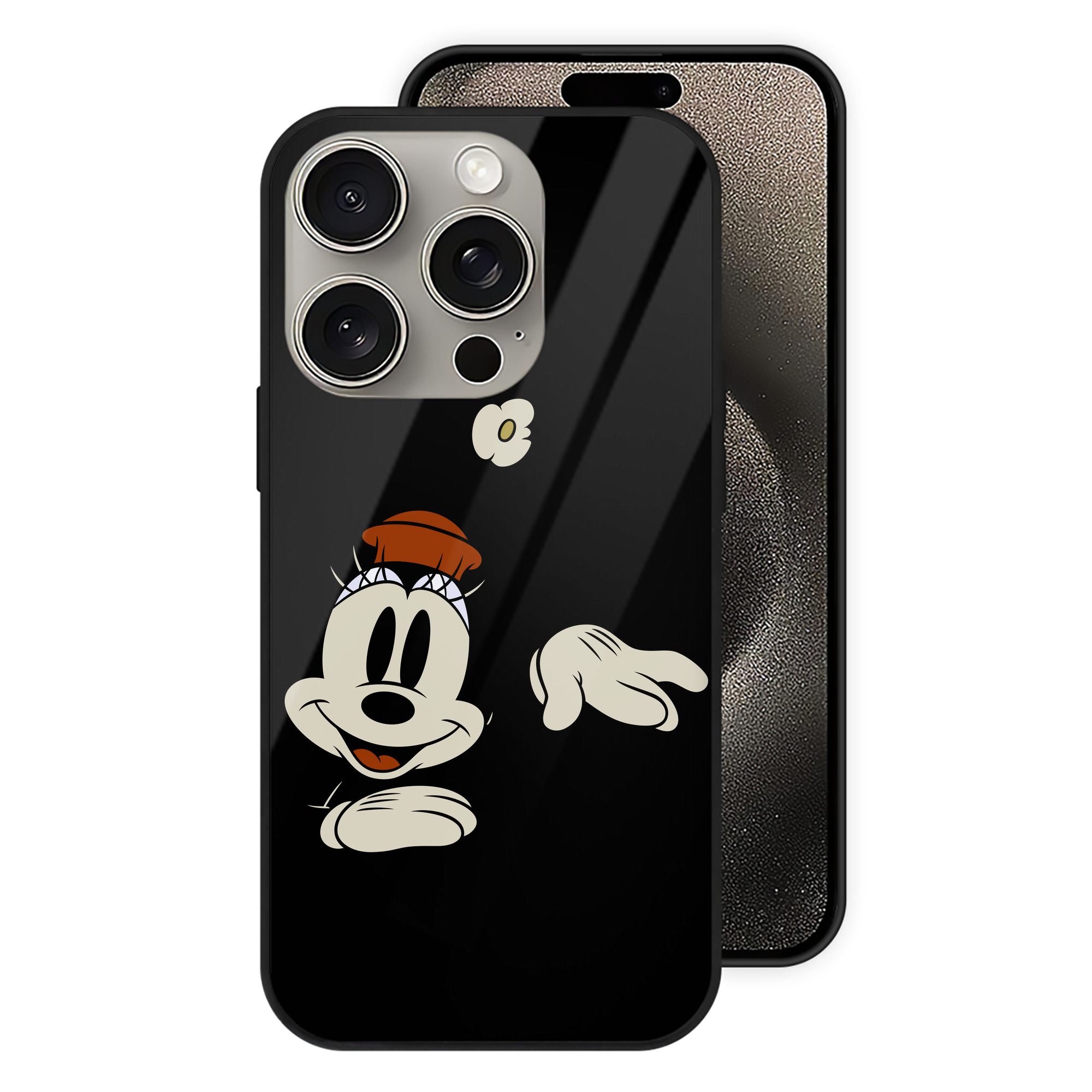 （画像用） ミッキーマウス Mickey Mouse 【iPhone15Pro対応】スマホケース 耐衝撃＆黄変防止 背面ガラス
