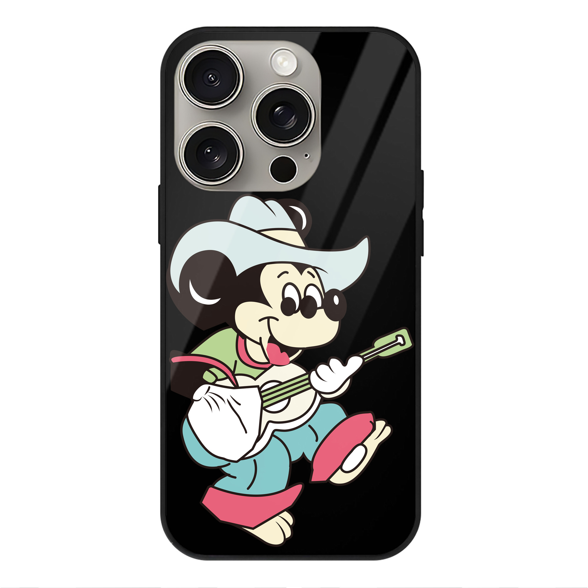 （画像用） ミッキーマウス Mickey Mouse 【iPhone15Pro対応】スマホケース 耐衝撃＆黄変防止 背面ガラス
