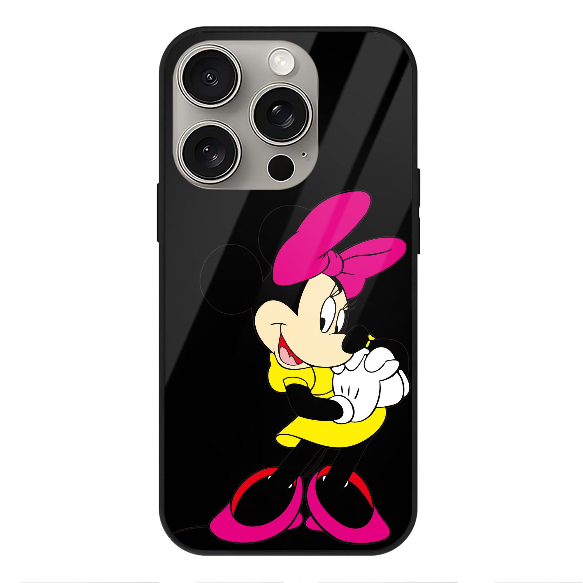 （画像用） ミッキーマウス Mickey Mouse 【iPhone15Pro対応】スマホケース 耐衝撃＆黄変防止 背面ガラス