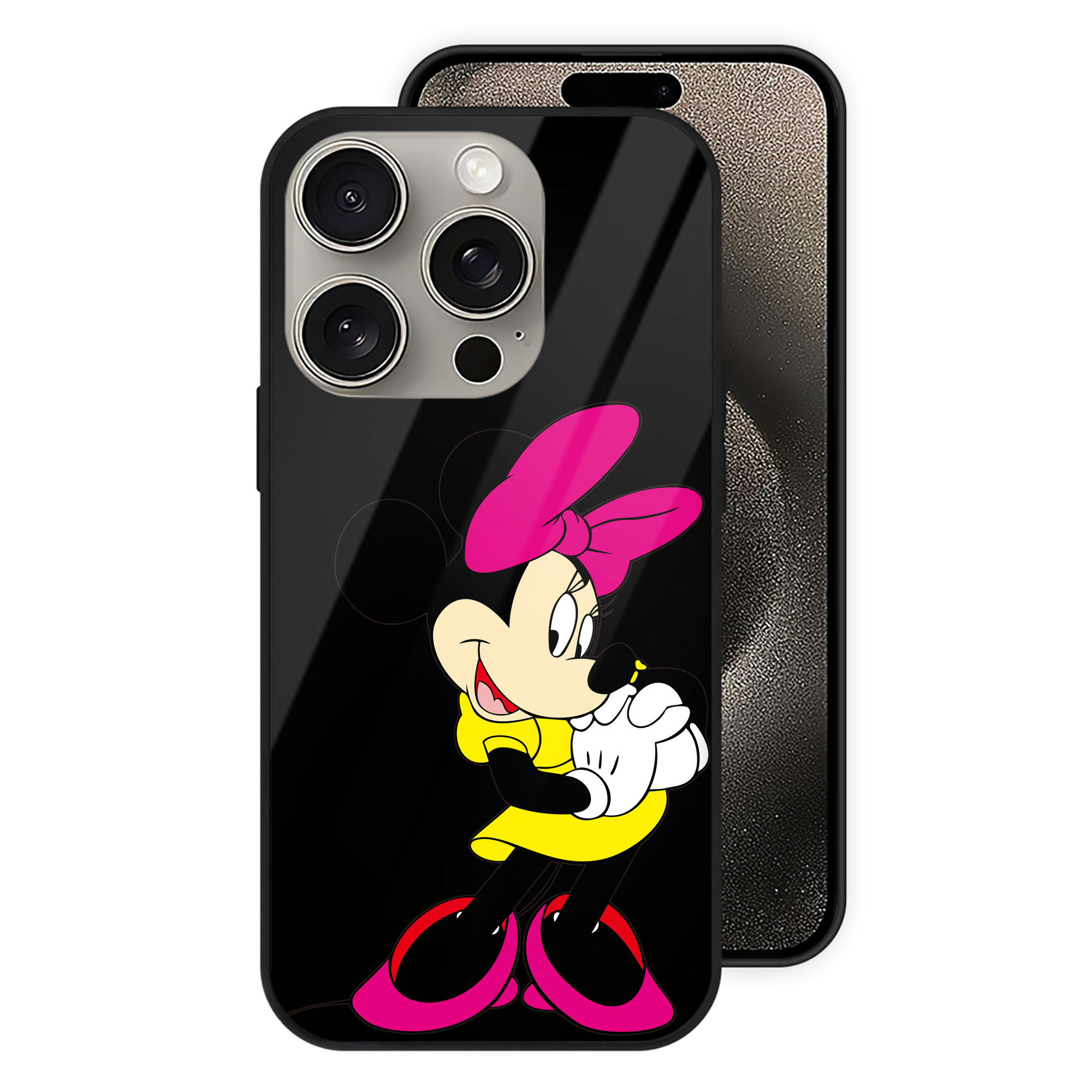 （画像用） ミッキーマウス Mickey Mouse 【iPhone15Pro対応】スマホケース 耐衝撃＆黄変防止 背面ガラス