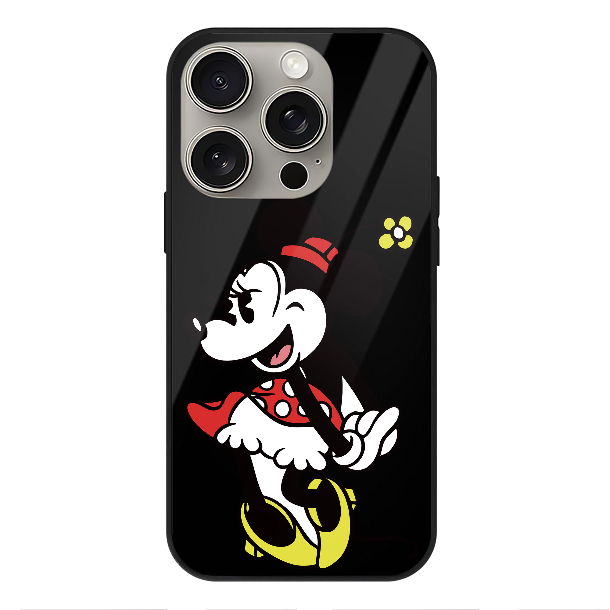 （画像用） ミッキーマウス Mickey Mouse 【iPhone15Pro対応】スマホケース 耐衝撃＆黄変防止 背面ガラス