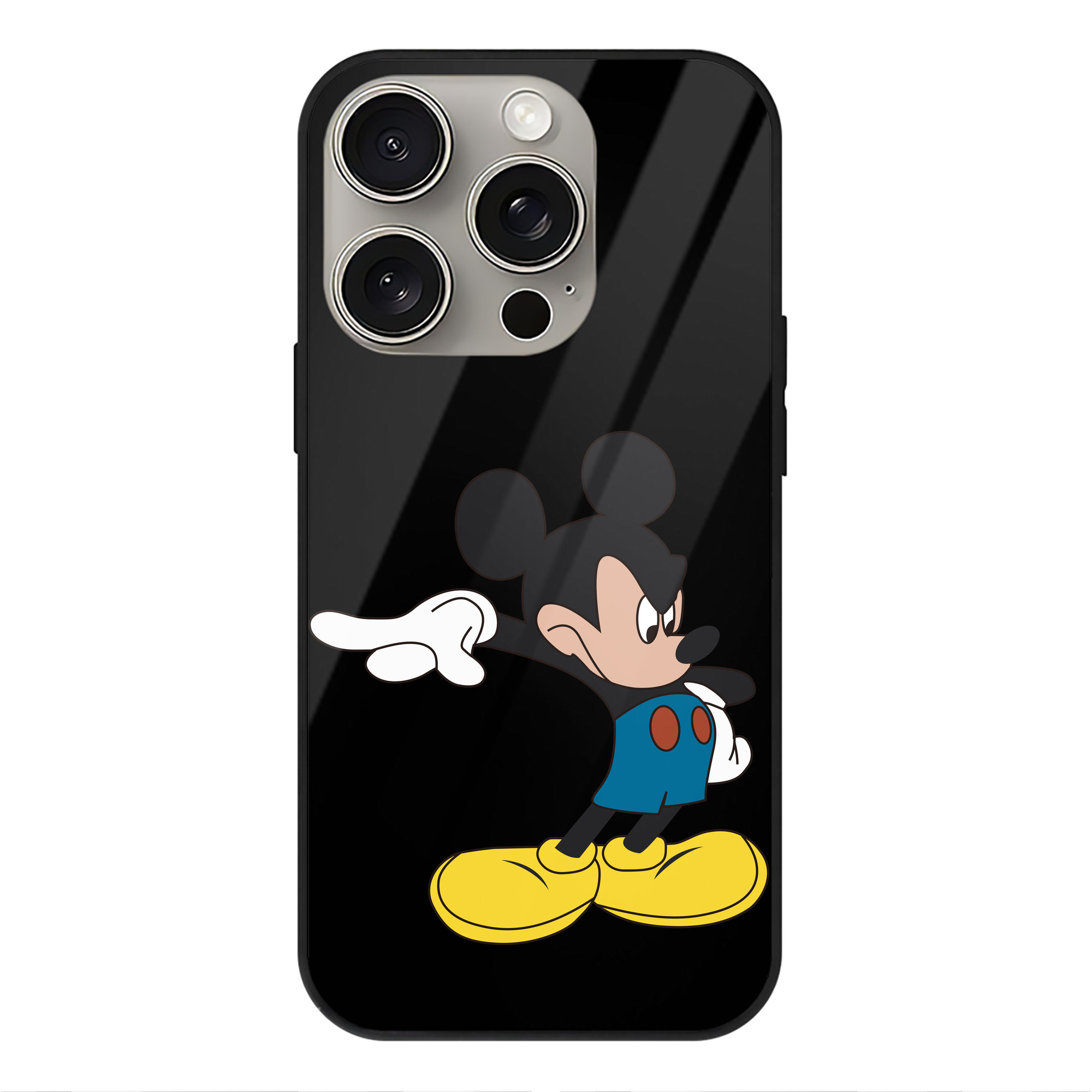 （画像用） ミッキーマウス Mickey Mouse 【iPhone15Pro対応】スマホケース 耐衝撃＆黄変防止 背面ガラス