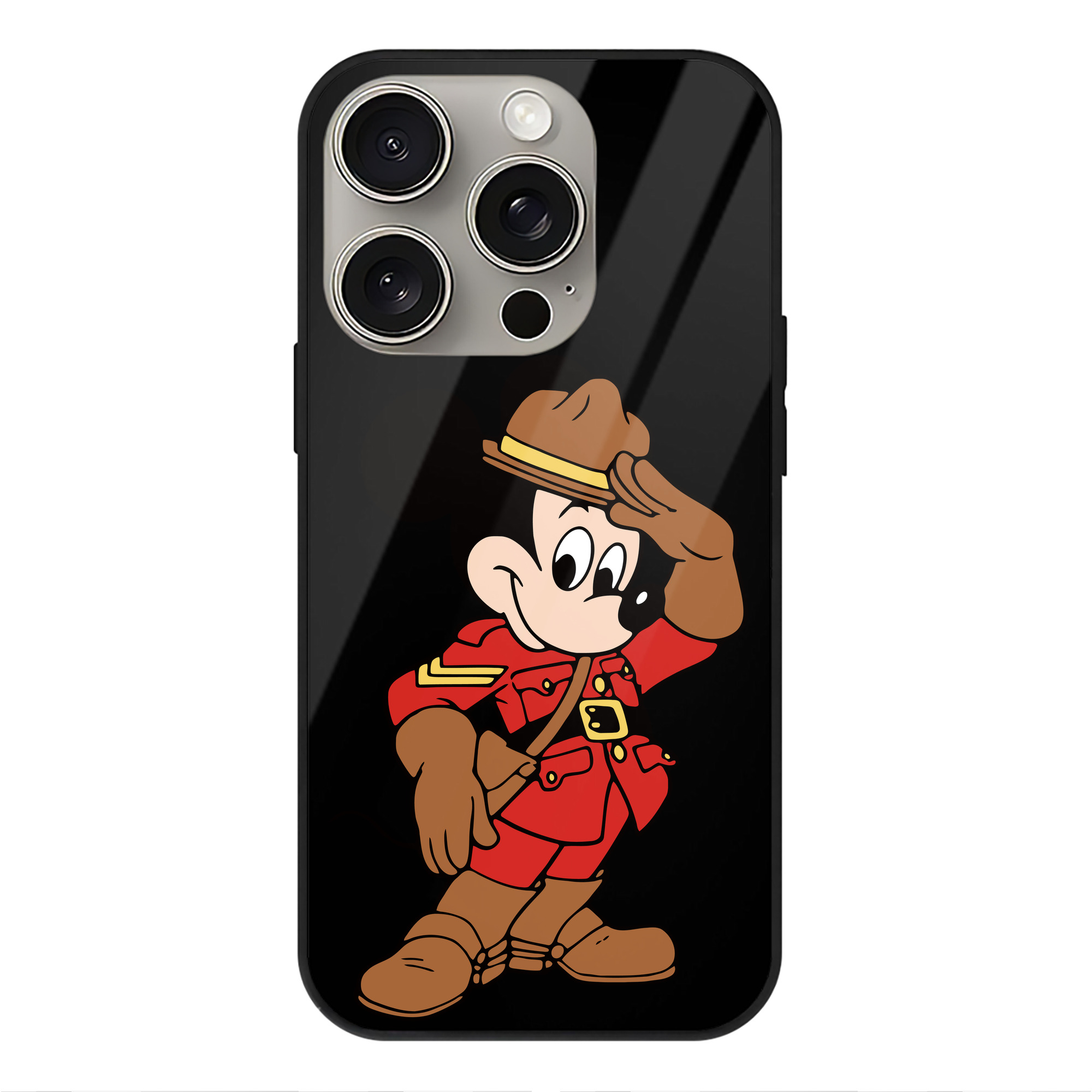 （画像用） ミッキーマウス Mickey Mouse 【iPhone15Pro対応】スマホケース 耐衝撃＆黄変防止 背面ガラス